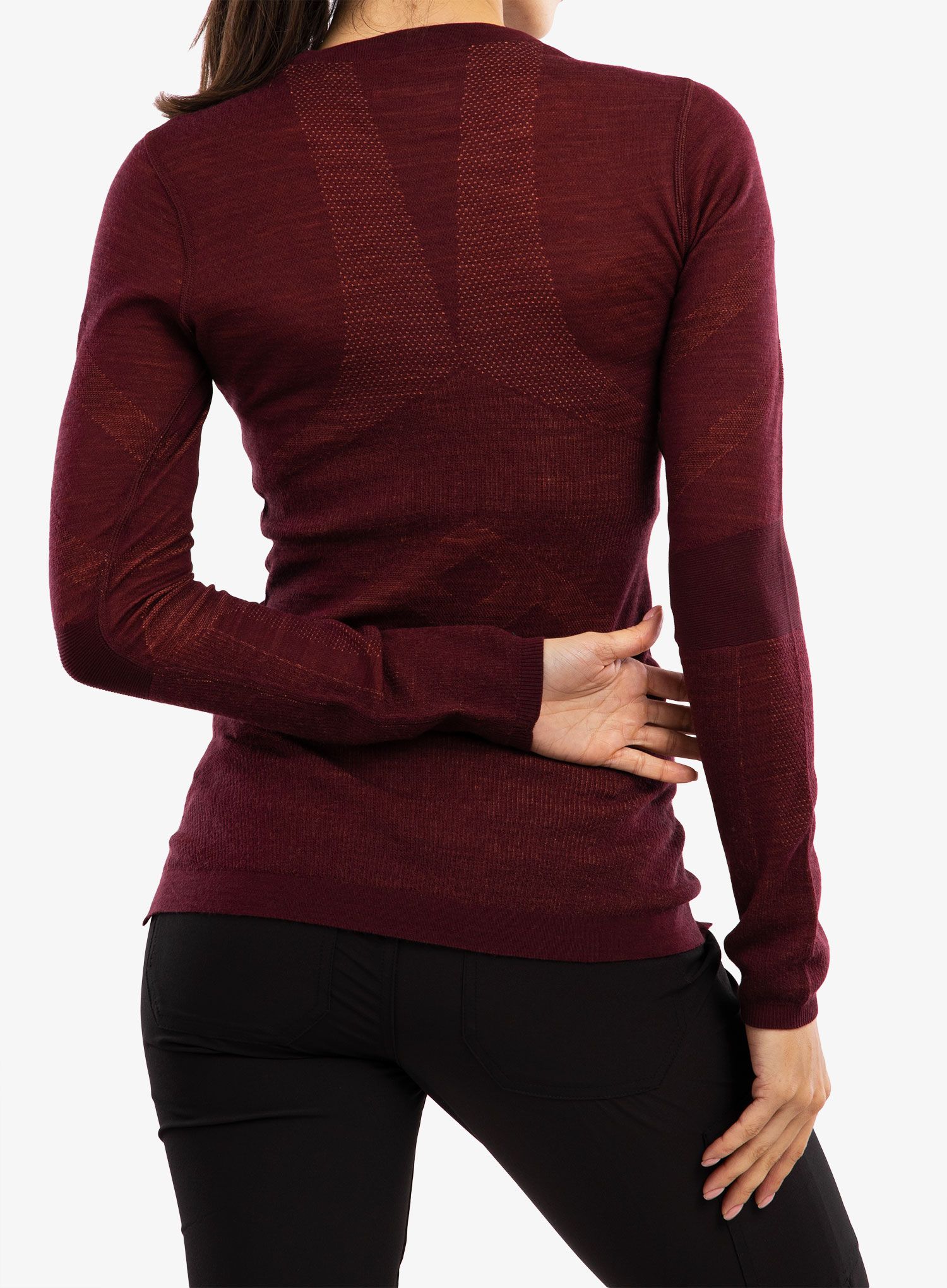 Dámská funkční mikina Smartwool Intraknit Merino Crew - black cherry
