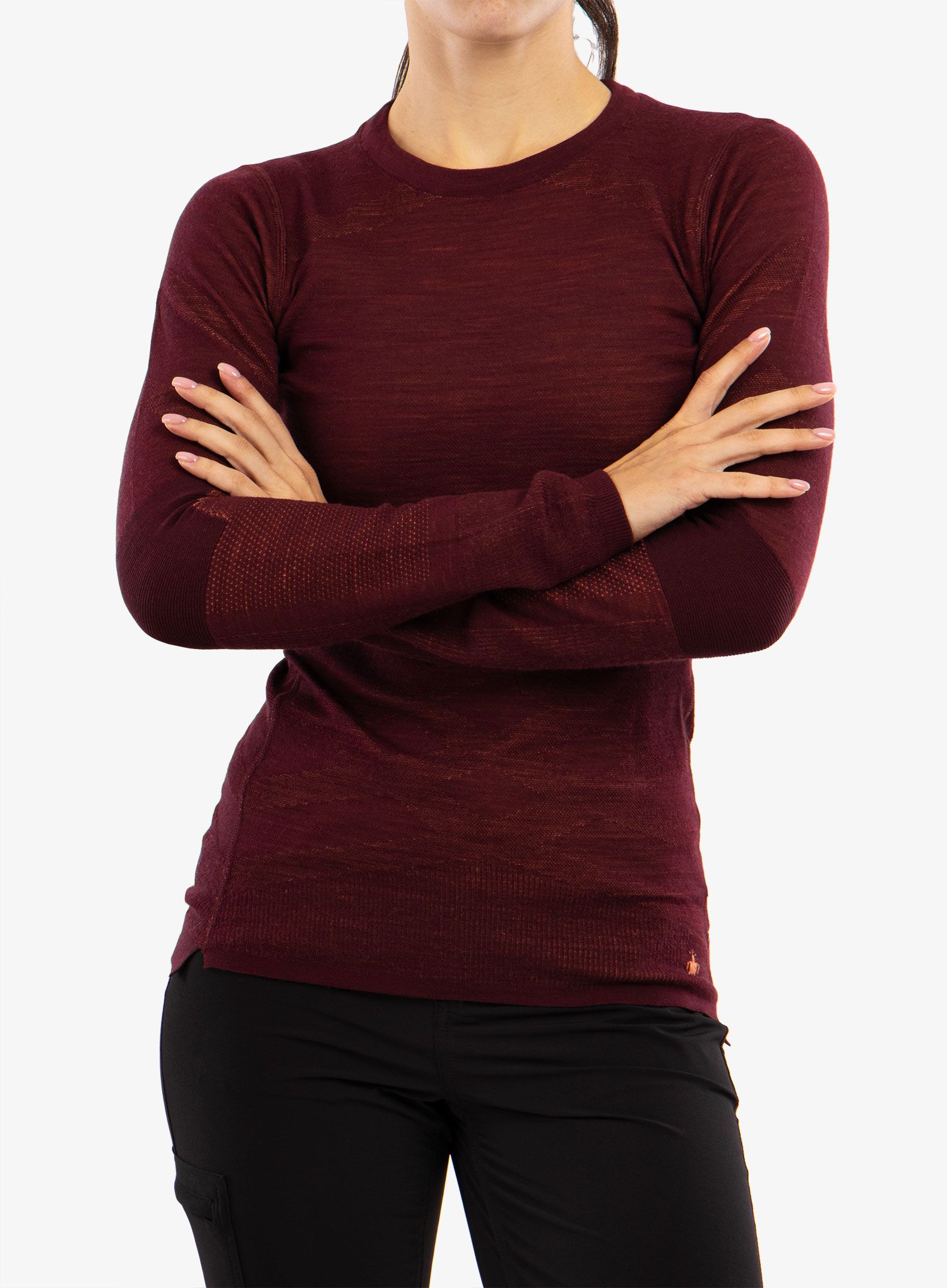 Dámská funkční mikina Smartwool Intraknit Merino Crew - black cherry