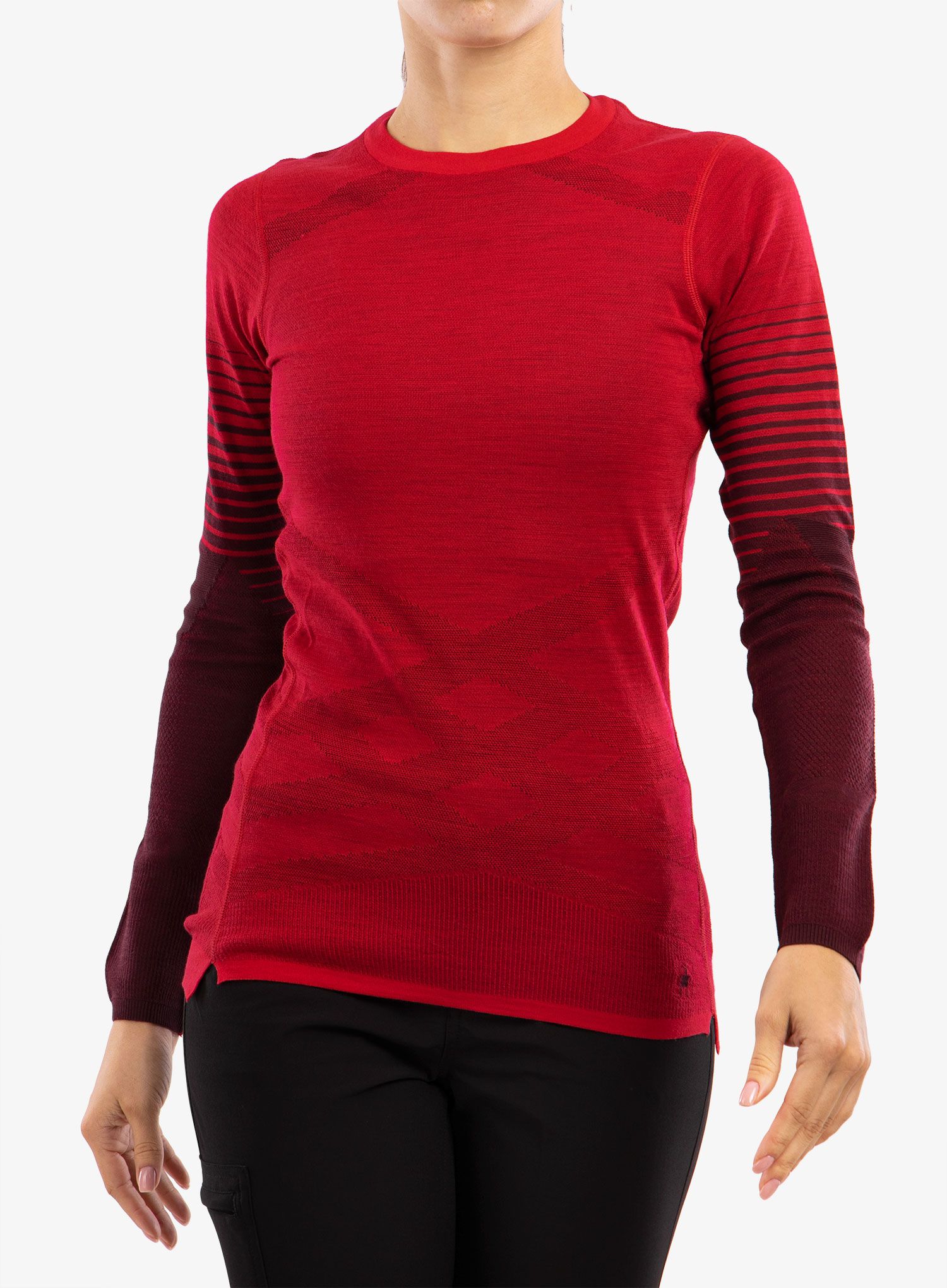 Dámská mikina Smartwool Intraknit Thermal Merino BL Pattern Crew - pomeg.