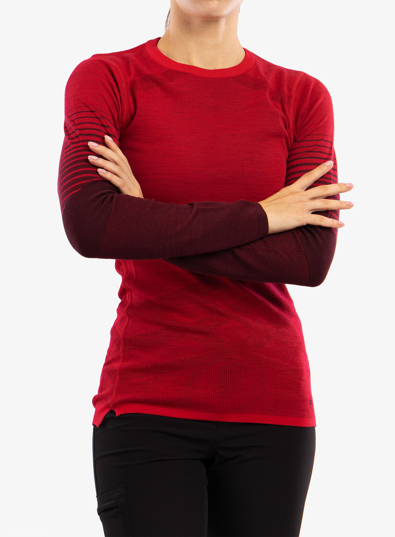 Dámská mikina Smartwool Intraknit Thermal Merino BL Pattern Crew - pomeg.