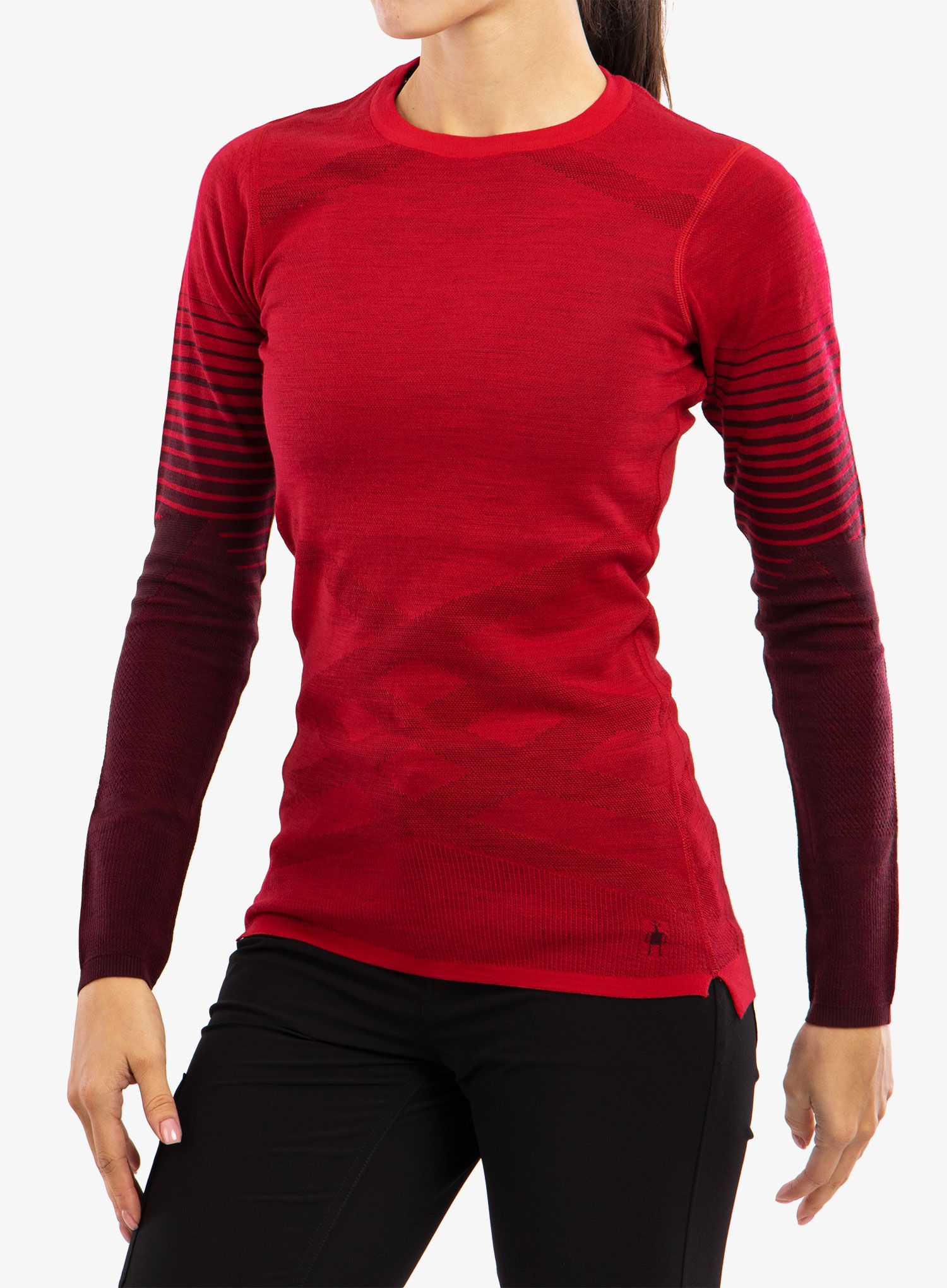 Dámská mikina Smartwool Intraknit Thermal Merino BL Pattern Crew - pomeg.
