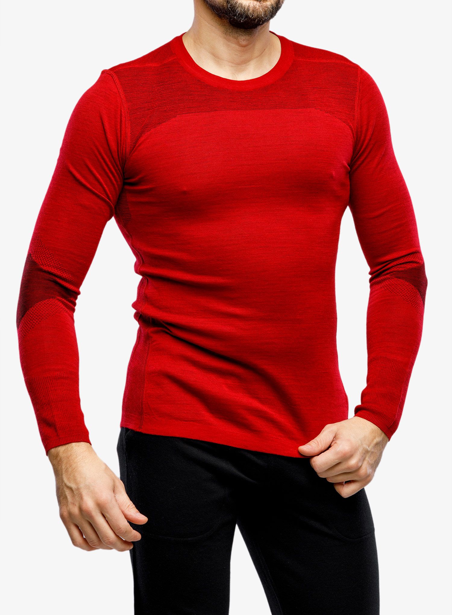 Mikina Smartwool Intraknit Thermal Merino Base Layer Crew - rythmic red