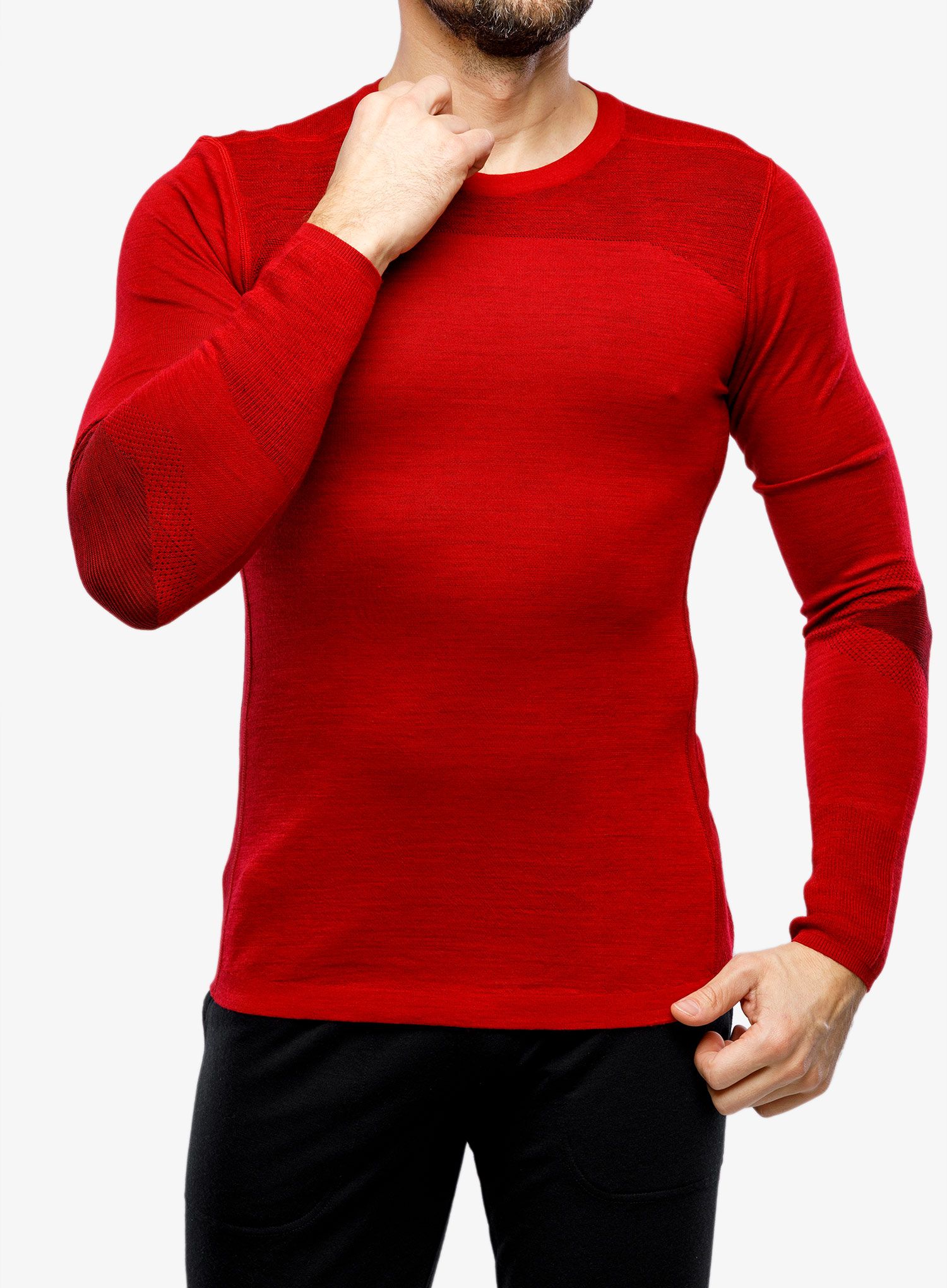 Mikina Smartwool Intraknit Thermal Merino Base Layer Crew - rythmic red