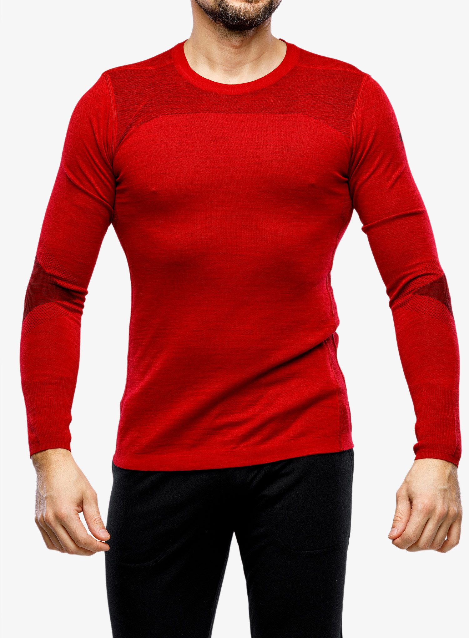 Mikina Smartwool Intraknit Thermal Merino Base Layer Crew - rythmic red