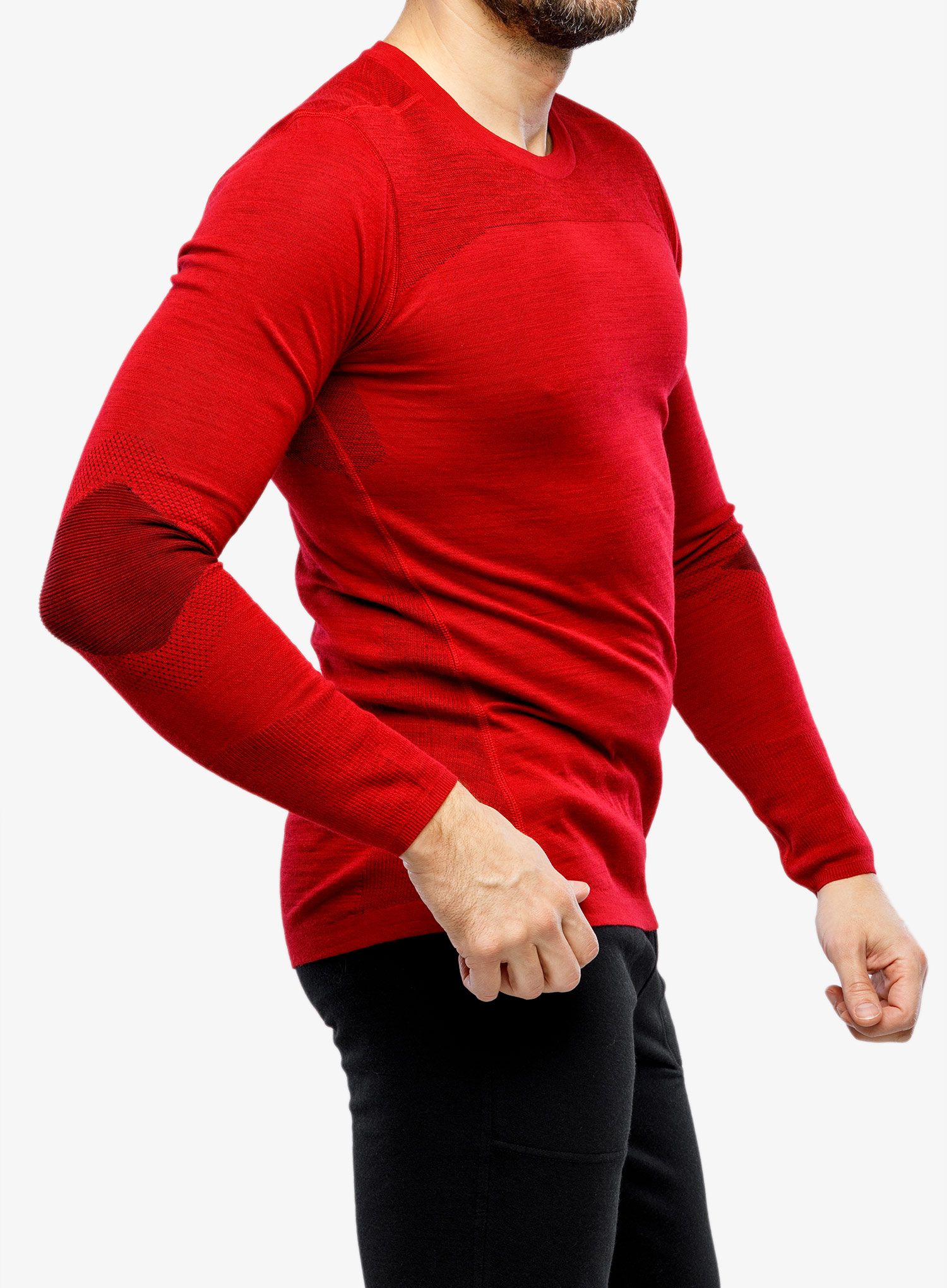 Mikina Smartwool Intraknit Thermal Merino Base Layer Crew - rythmic red