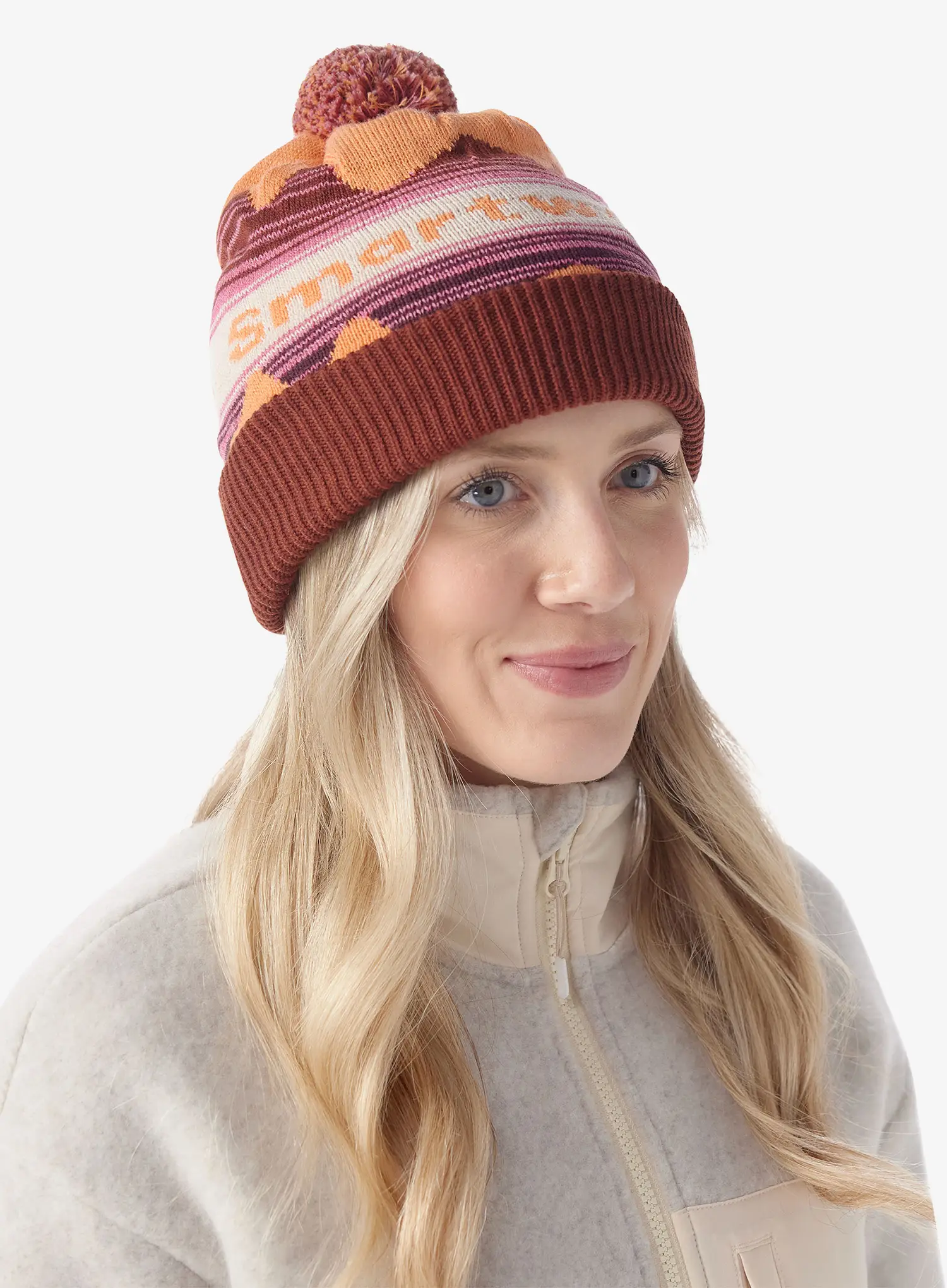Zimní čepice Smartwool Knit Winter Pattern POM Beanie - apricot