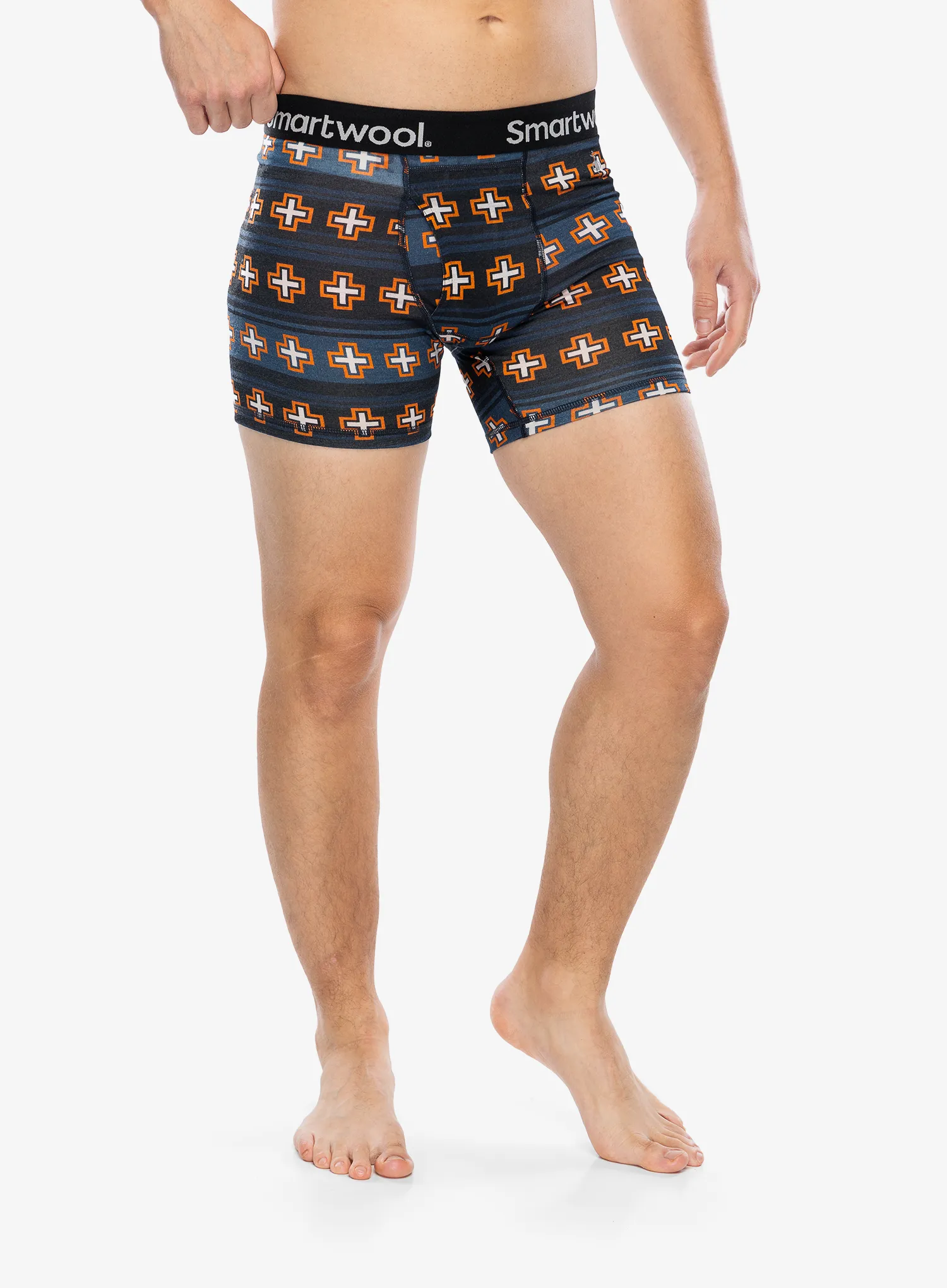 Funkční boxerky Smartwool Merino Print Boxer Brief Boxed - deep navy paths crossed