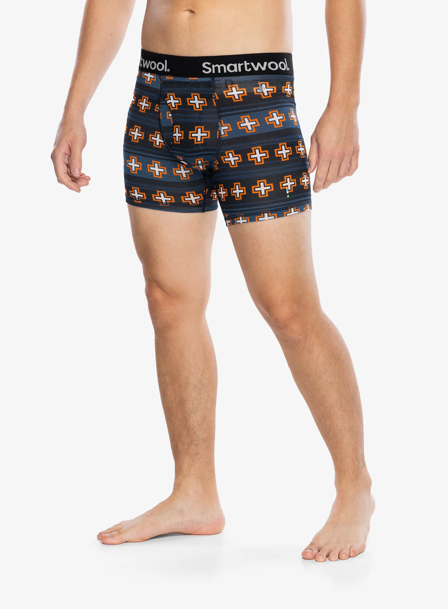 Funkční boxerky Smartwool Merino Print Boxer Brief Boxed - deep navy paths crossed