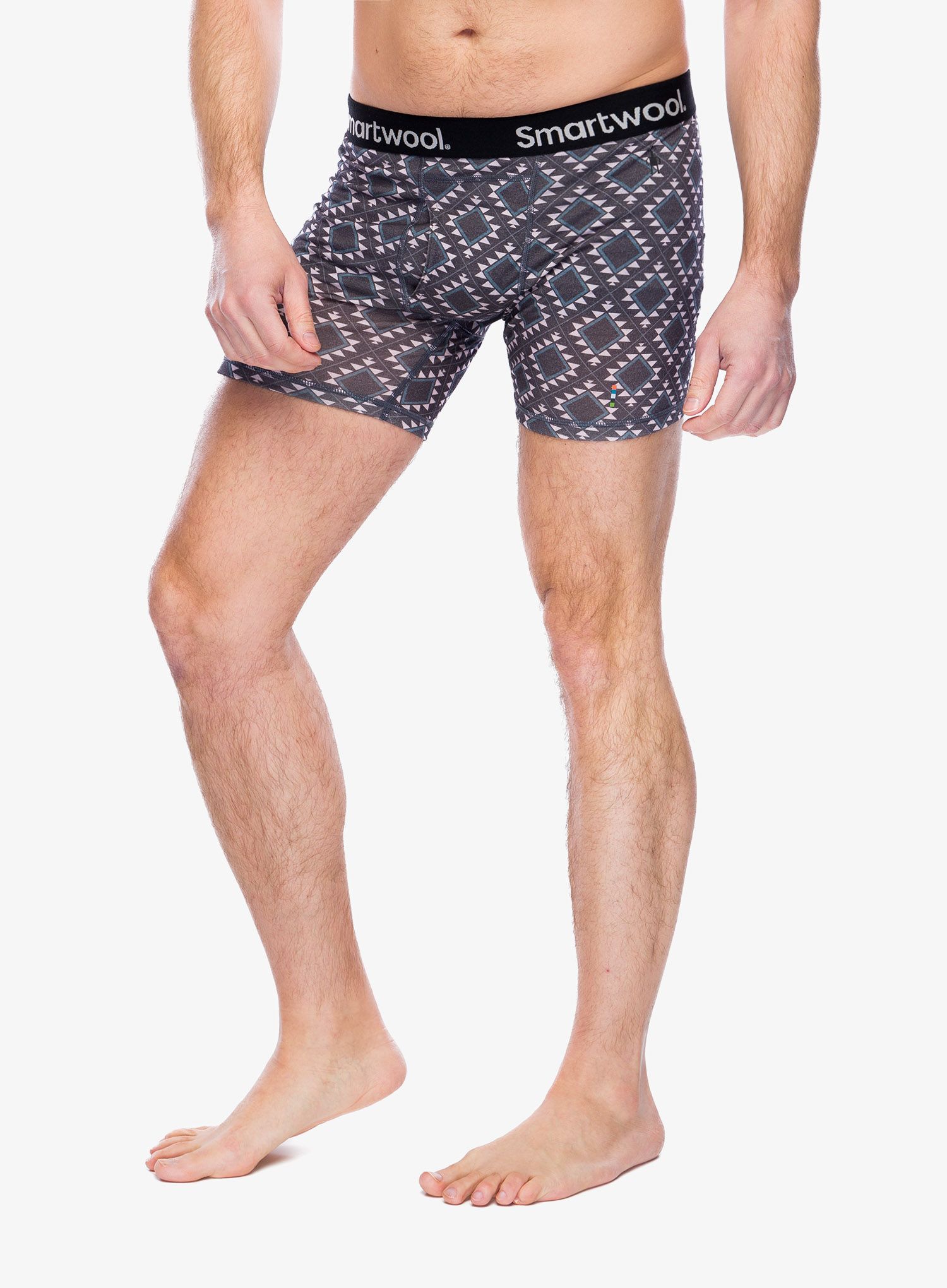 Funkční boxerky Smartwool Merino Print Boxer Brief Boxed - medium gray