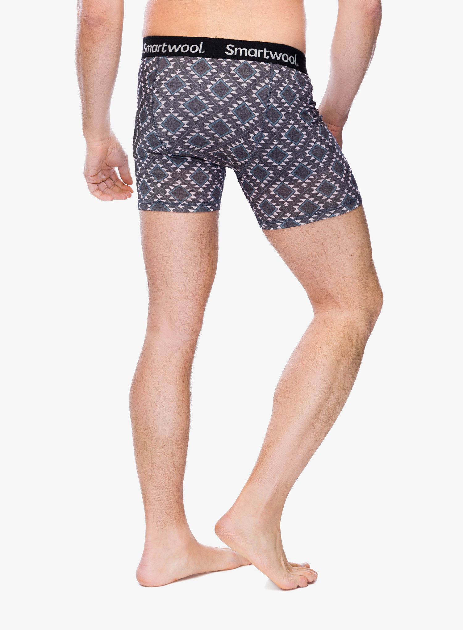 Funkční boxerky Smartwool Merino Print Boxer Brief Boxed - medium gray