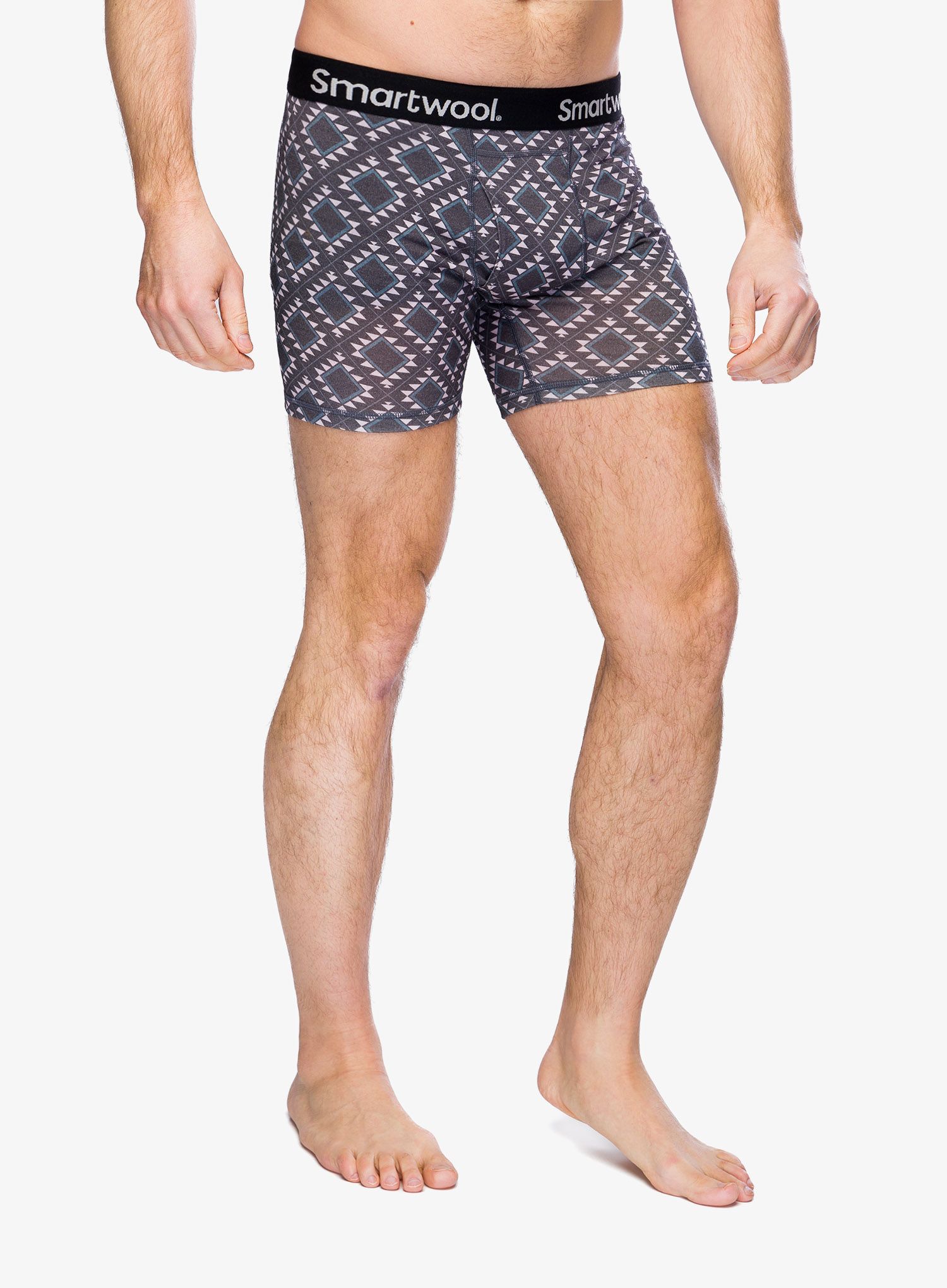 Funkční boxerky Smartwool Merino Print Boxer Brief Boxed - medium gray