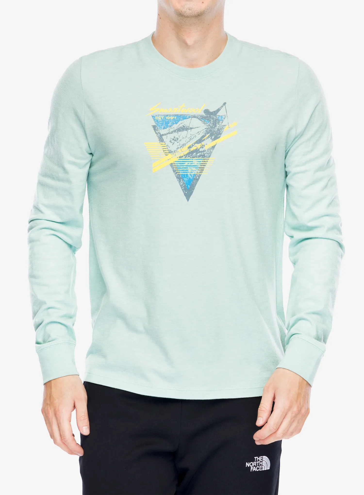 Mikina bez kapuce Smartwool Original Shred Graphic Long Sleeve Tee - arctic green