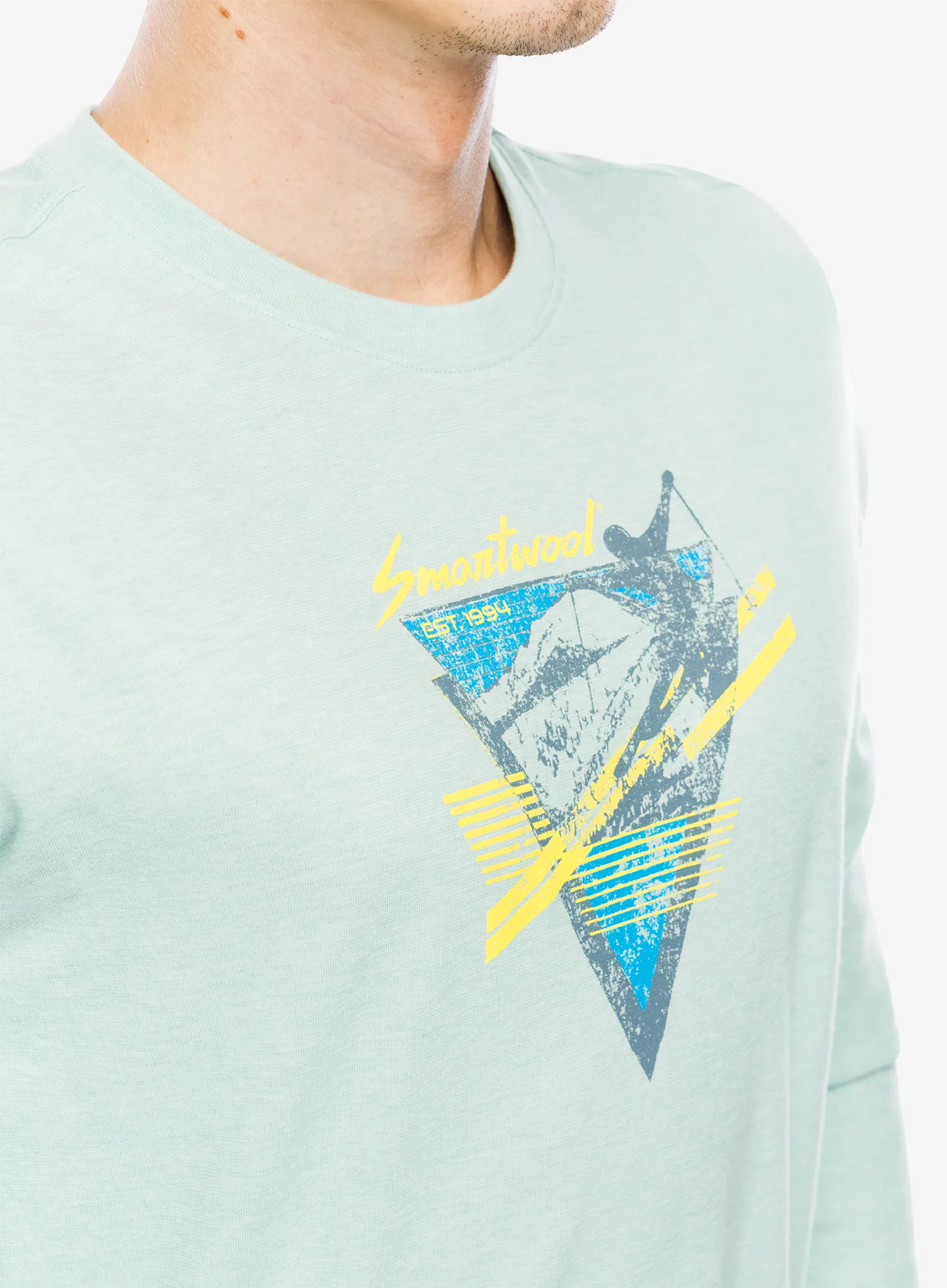 Mikina bez kapuce Smartwool Original Shred Graphic Long Sleeve Tee - arctic green
