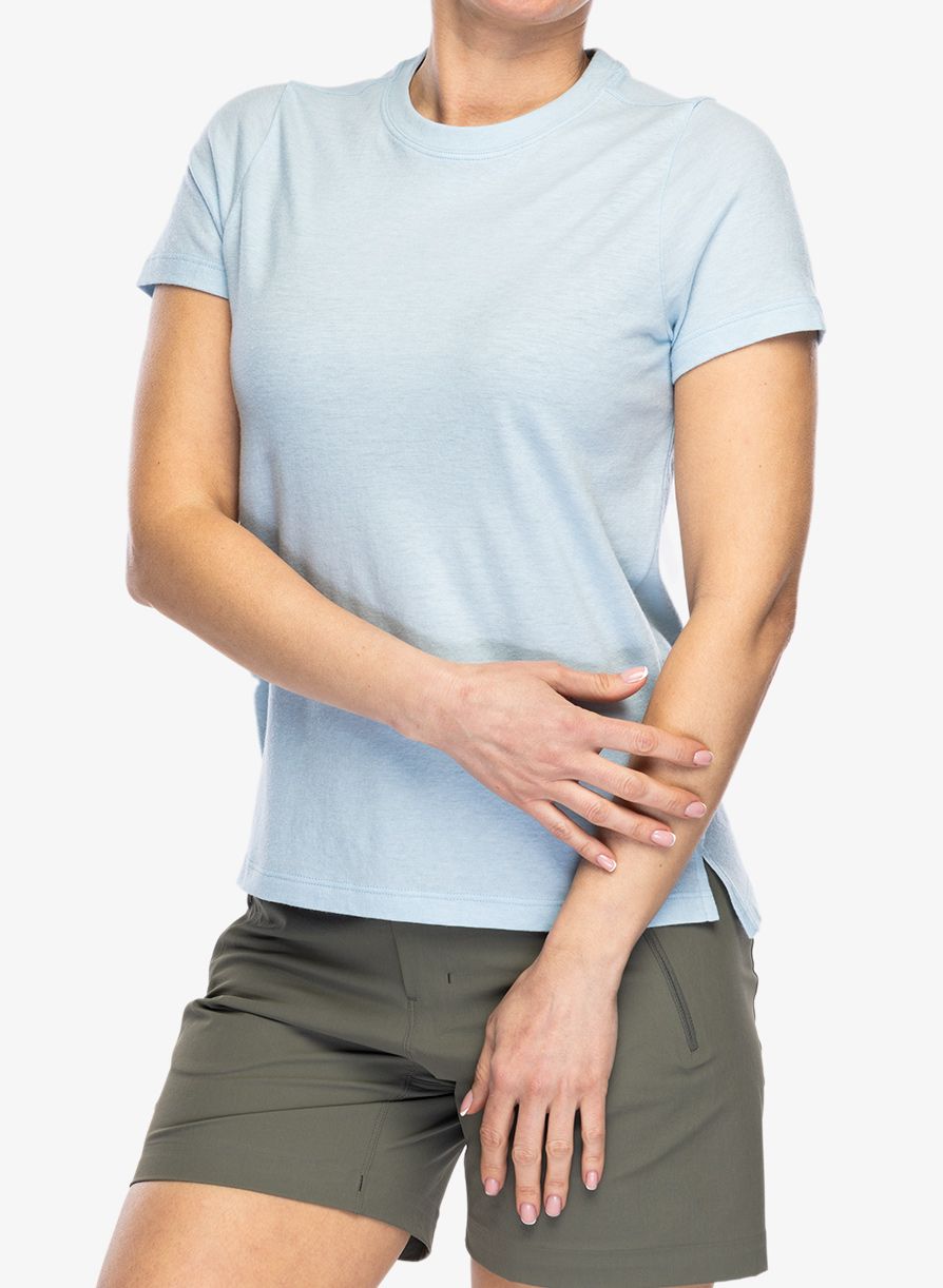 Dámské tričko Smartwool Perfect Crew Tee - winter sky heather