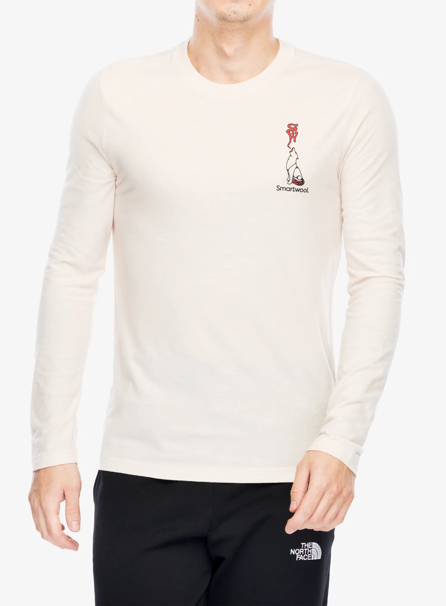 Mikina bez kapuce Smartwool Ski Circus Graphic Long Sleeve Tee Slim Fit - almond