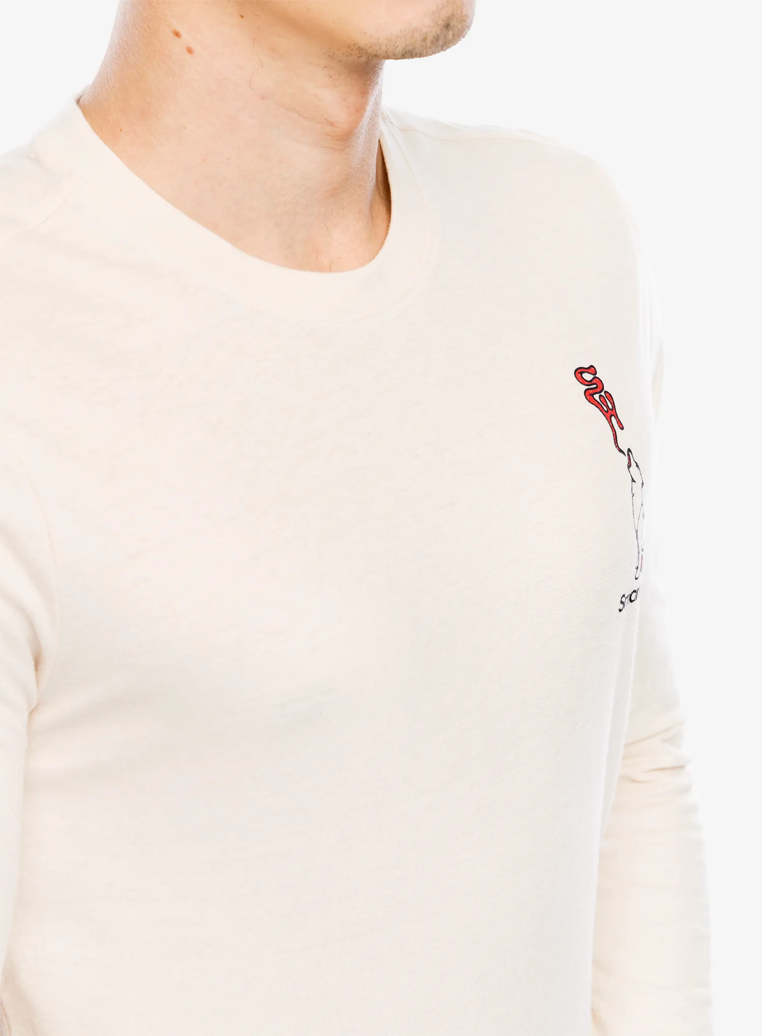 Mikina bez kapuce Smartwool Ski Circus Graphic Long Sleeve Tee Slim Fit - almond