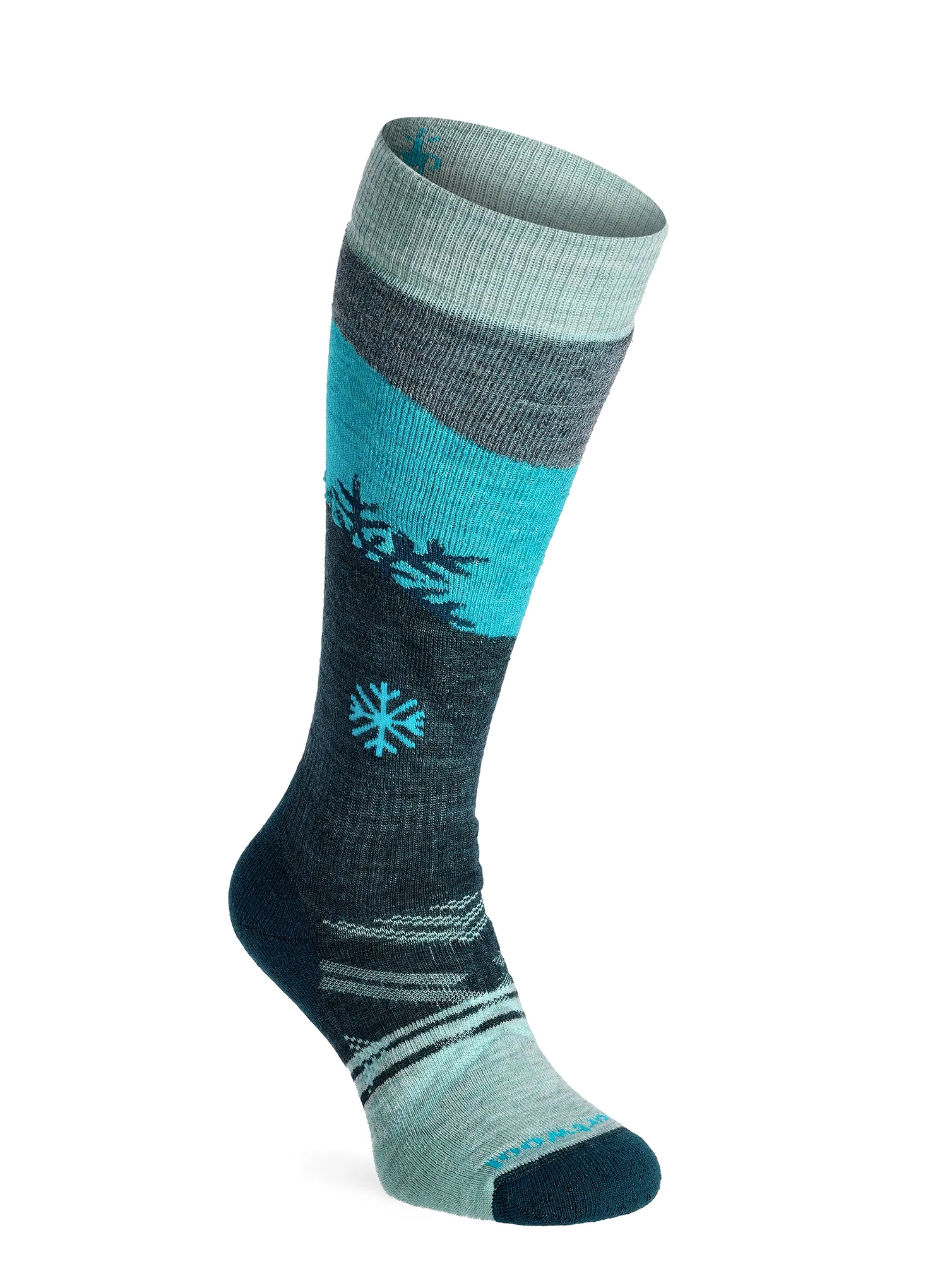 Dámské ponožky Smartwool Ski Full Cushion Snowpocalypse Pattern OTC - frosty green