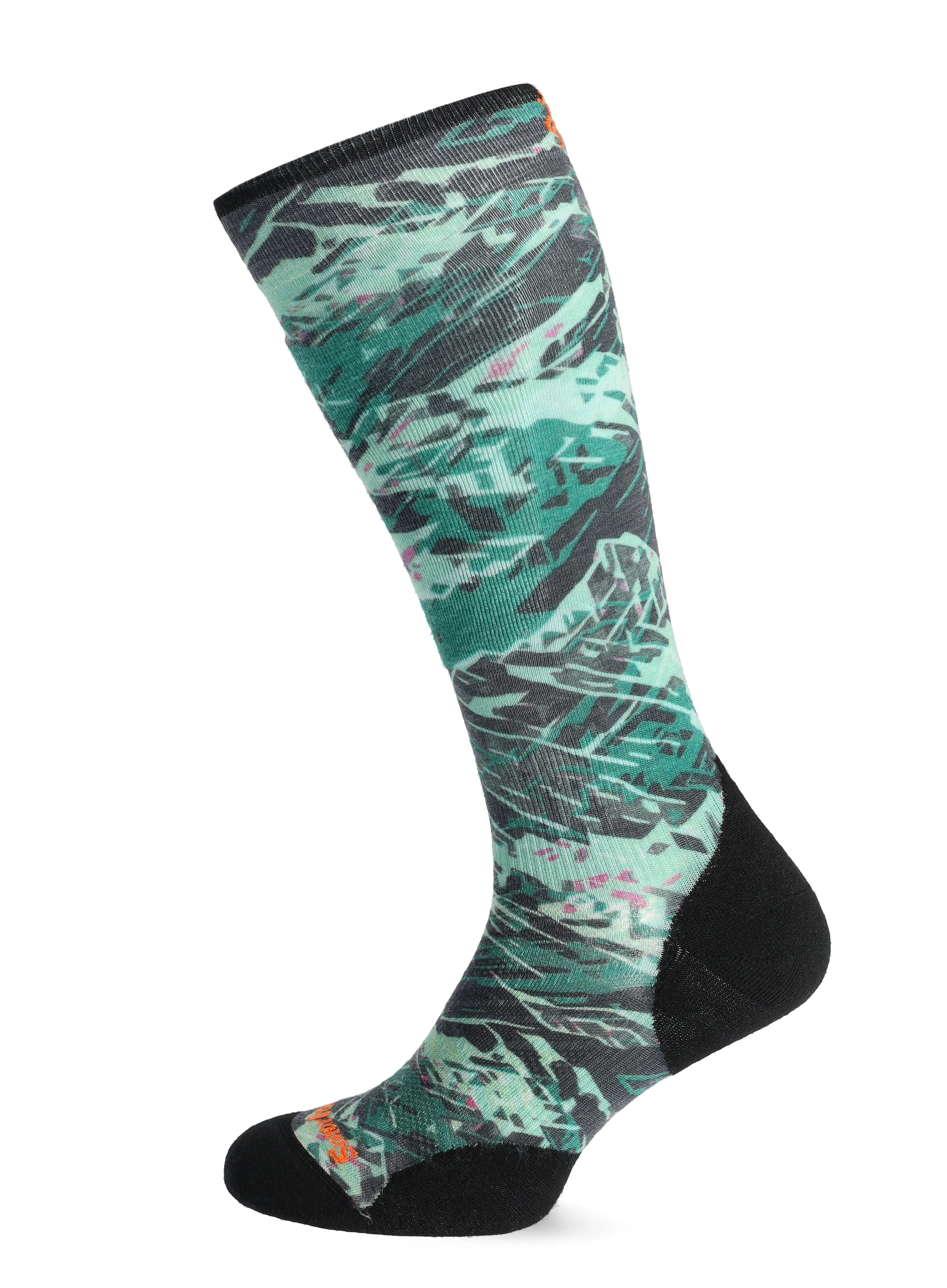 Lyžařské ponožky Smartwool Ski Targeted Cushion Green Slopes Print OTC  Socks - black