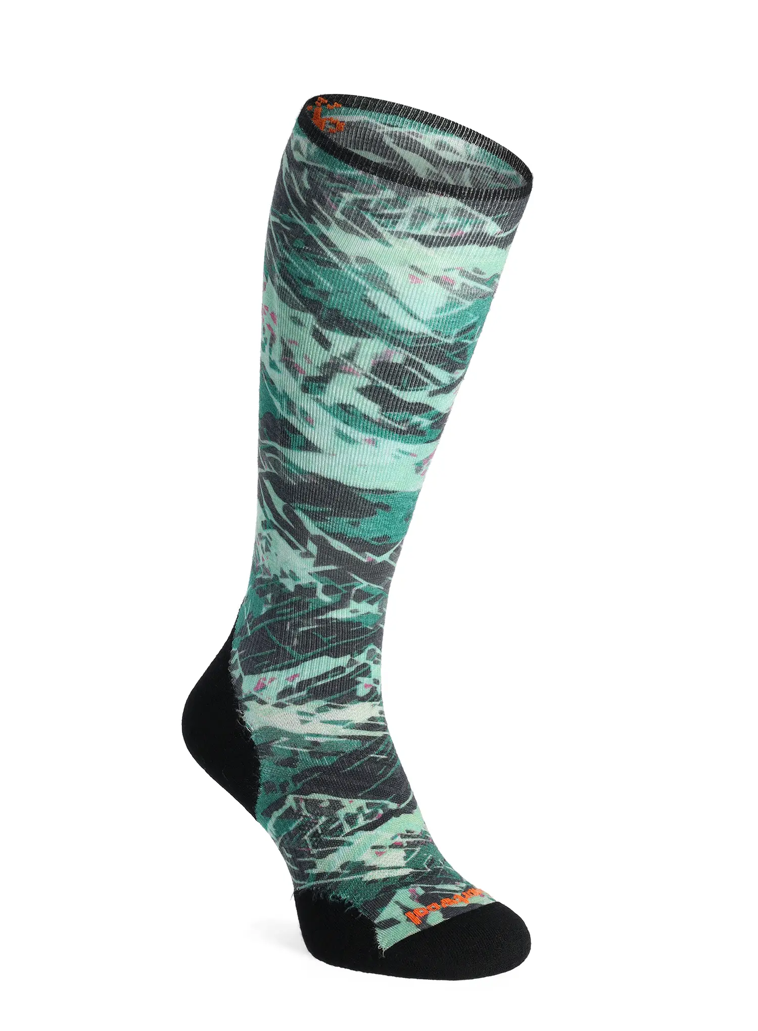 Lyžařské ponožky Smartwool Ski Targeted Cushion Green Slopes Print OTC  Socks - black