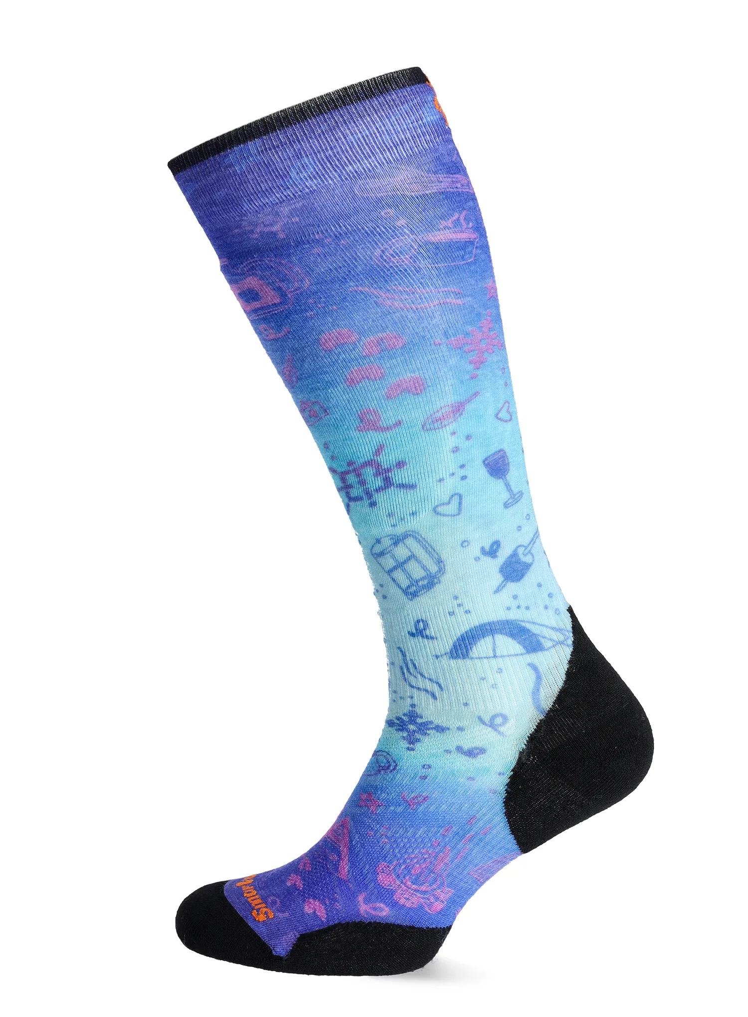 Lyžařské ponožky Smartwool Ski Targeted Cushion Nature Doodles Print OTC Socks - capri