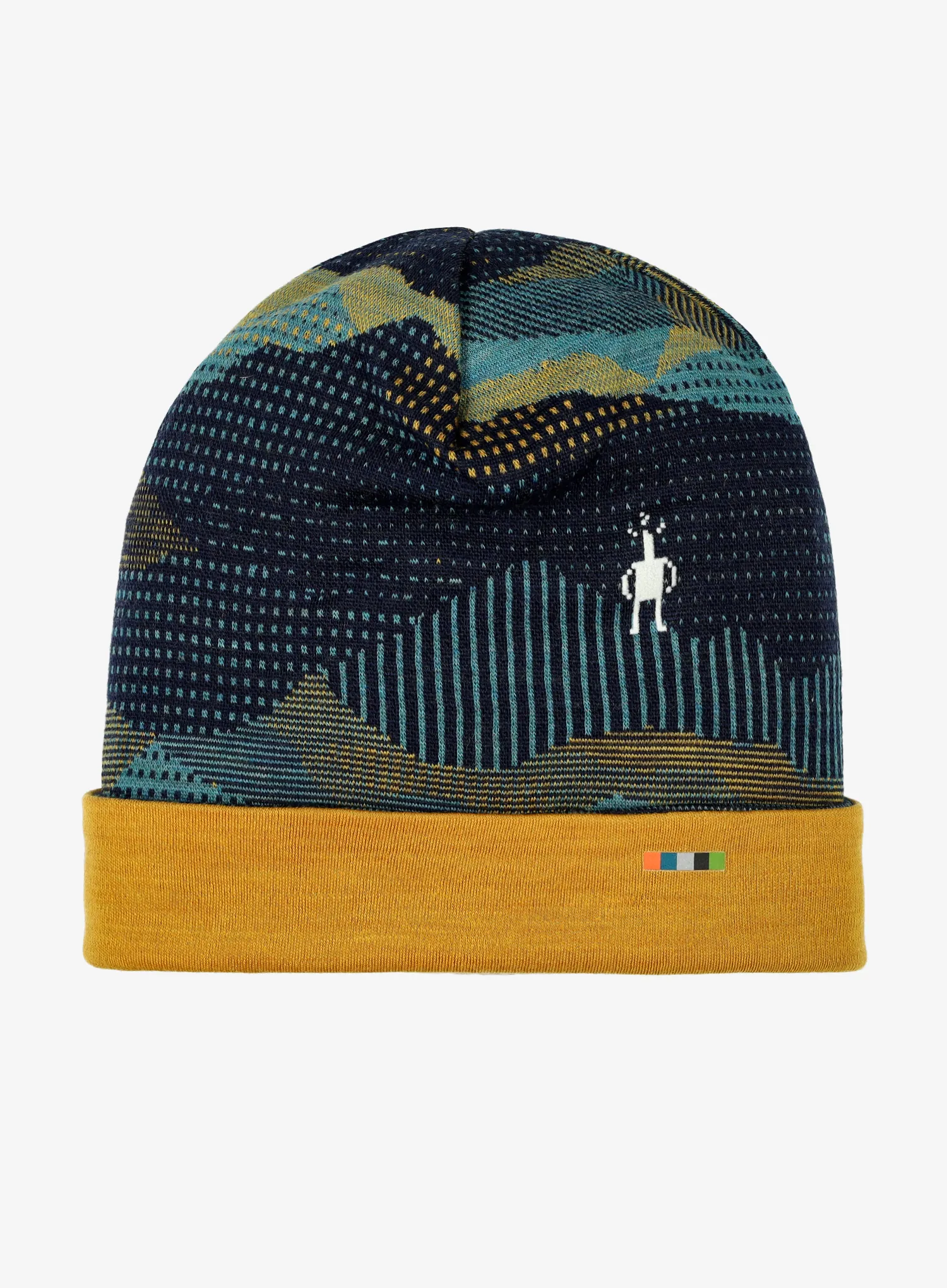 Dětská čepice Smartwool Thermal Merino Reversible Cuffed Beanie - blueberry mtn scape
