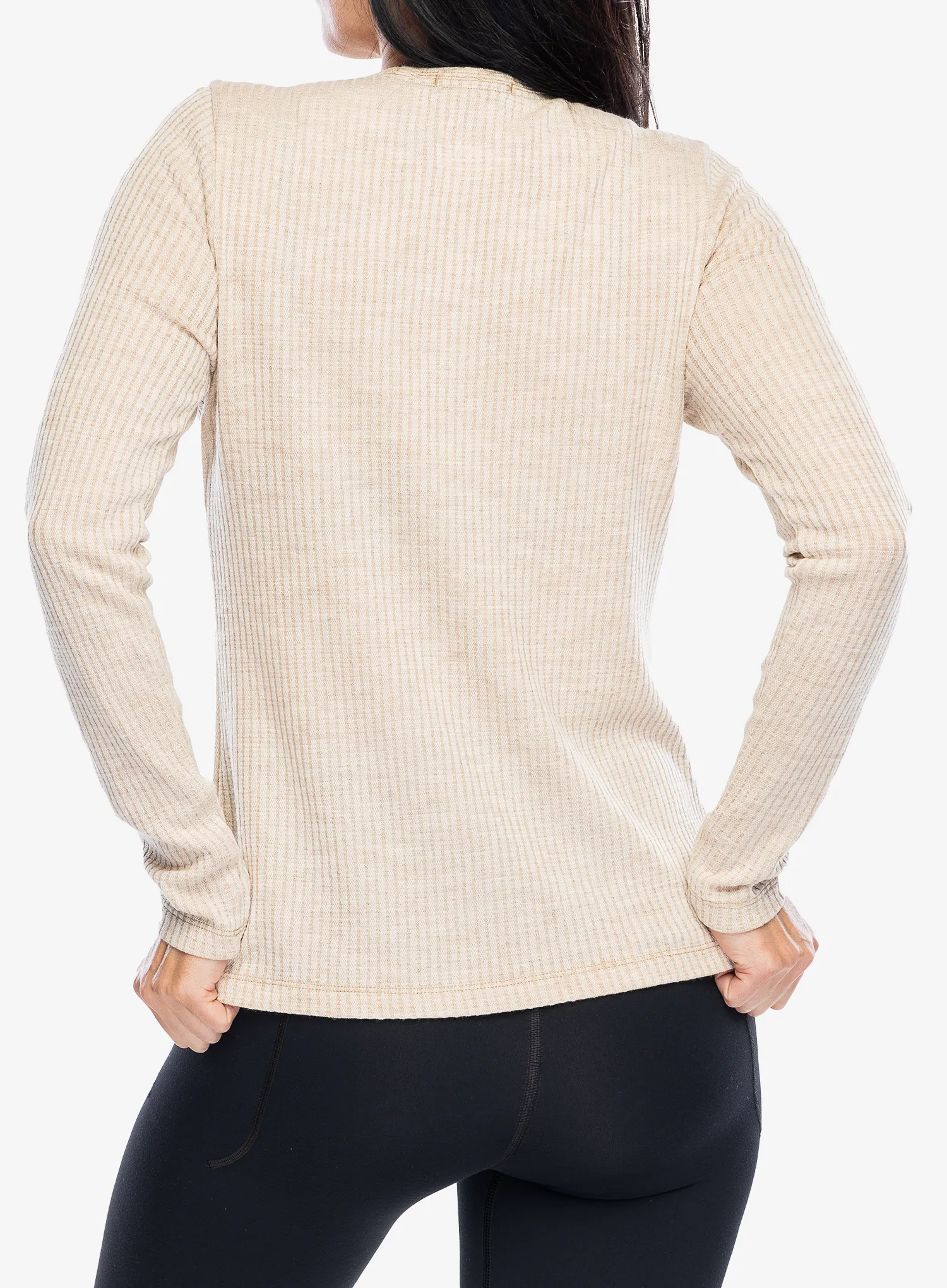 Dámská mikina bez kapuce Smartwool Thermal Merino Rib Crew - toasted coconut h