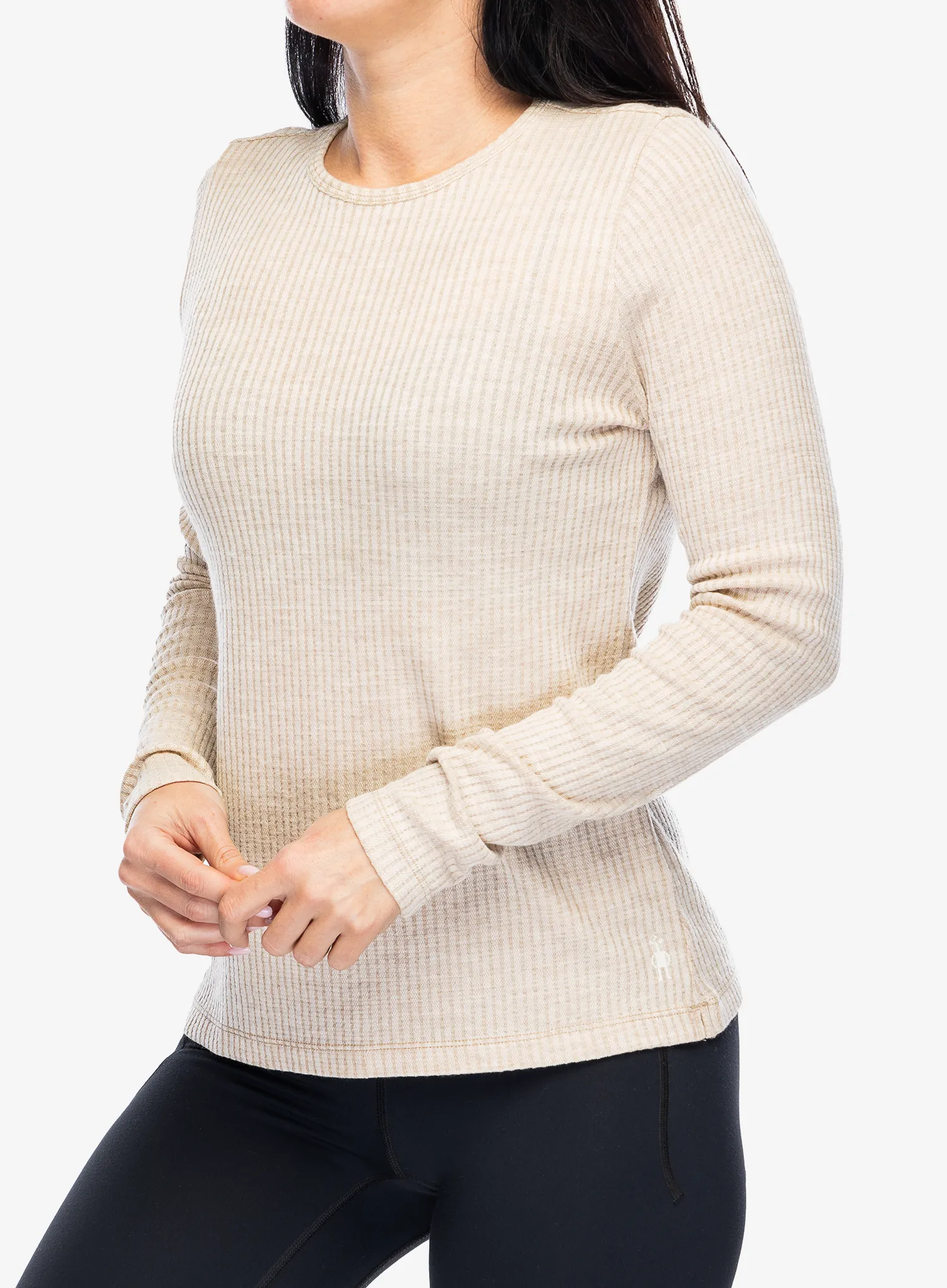 Dámská mikina bez kapuce Smartwool Thermal Merino Rib Crew - toasted coconut h