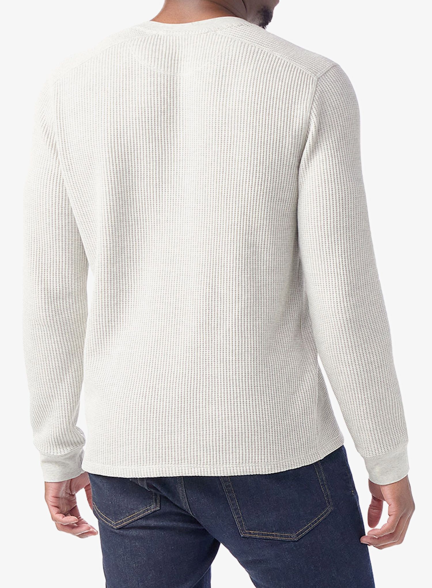 Mikina bez kapuce Smartwool Waffle Long Sleeve Henley - ash heather