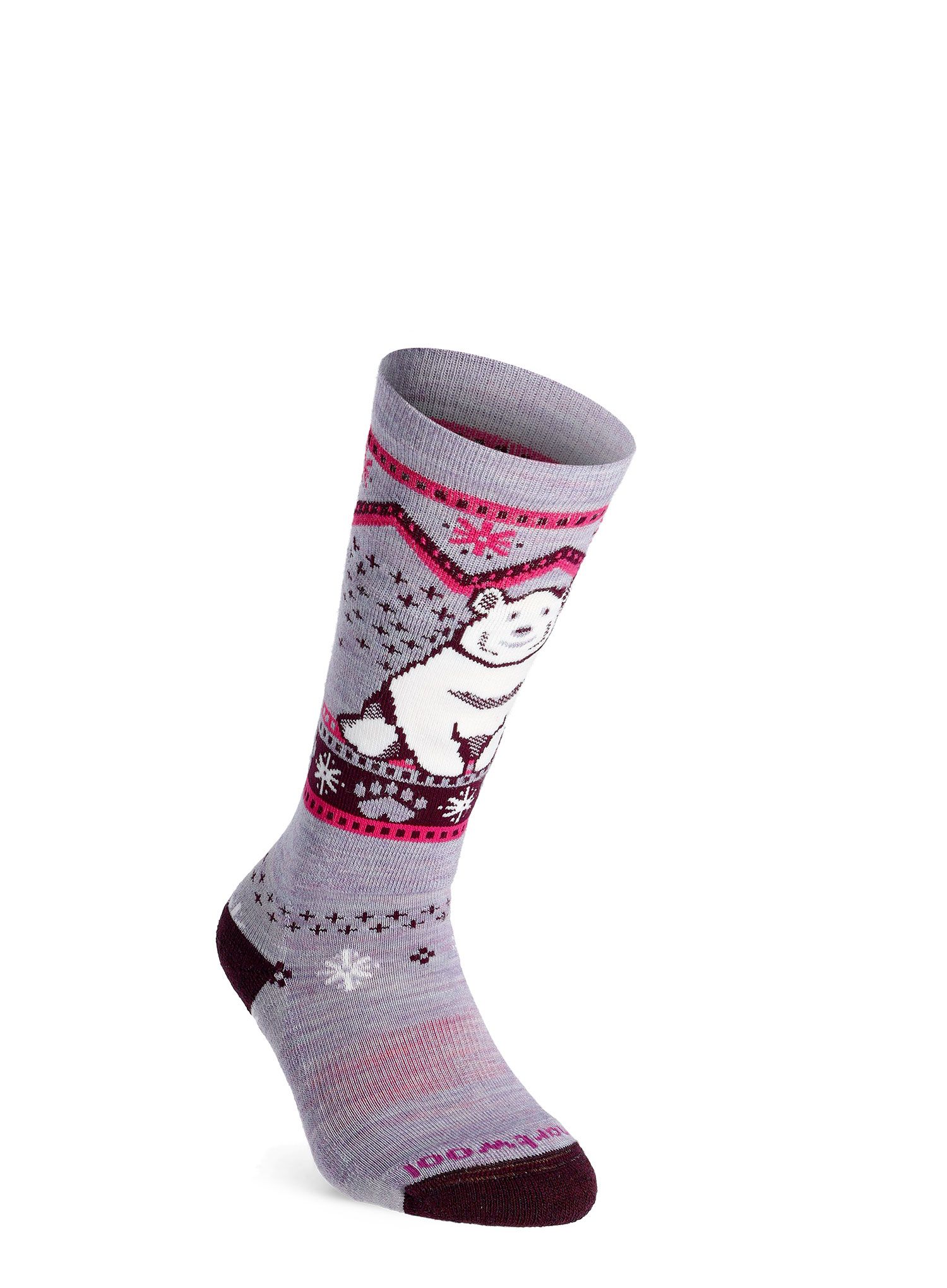 Dětské ponožky Smartwool Wintersport Full Cushion Polar Bear Pattern OTC  - purple eclipse