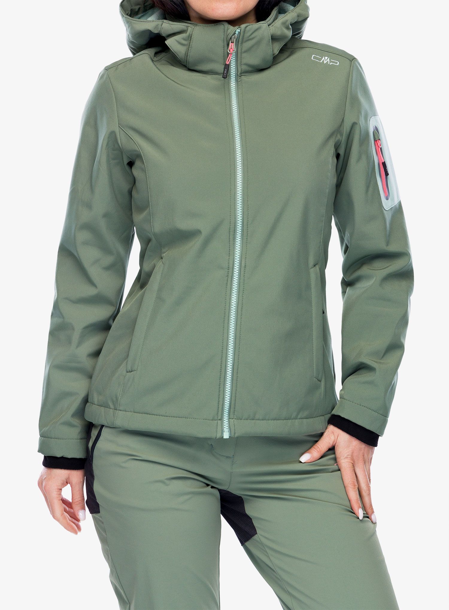 Softshellová bunda dámská CMP Wilma Jacket Zip Hood - salvia