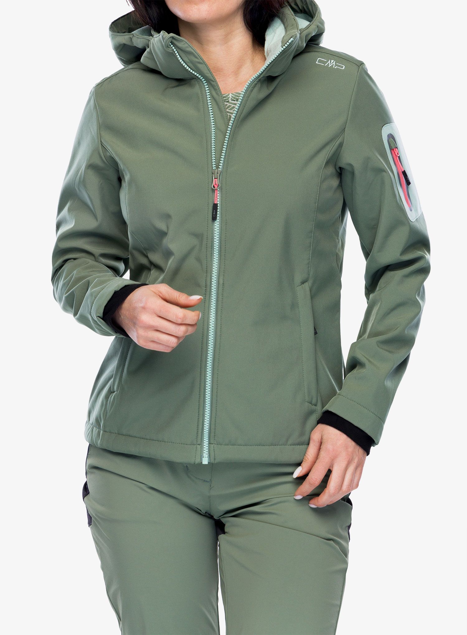 Softshellová bunda dámská CMP Wilma Jacket Zip Hood - salvia