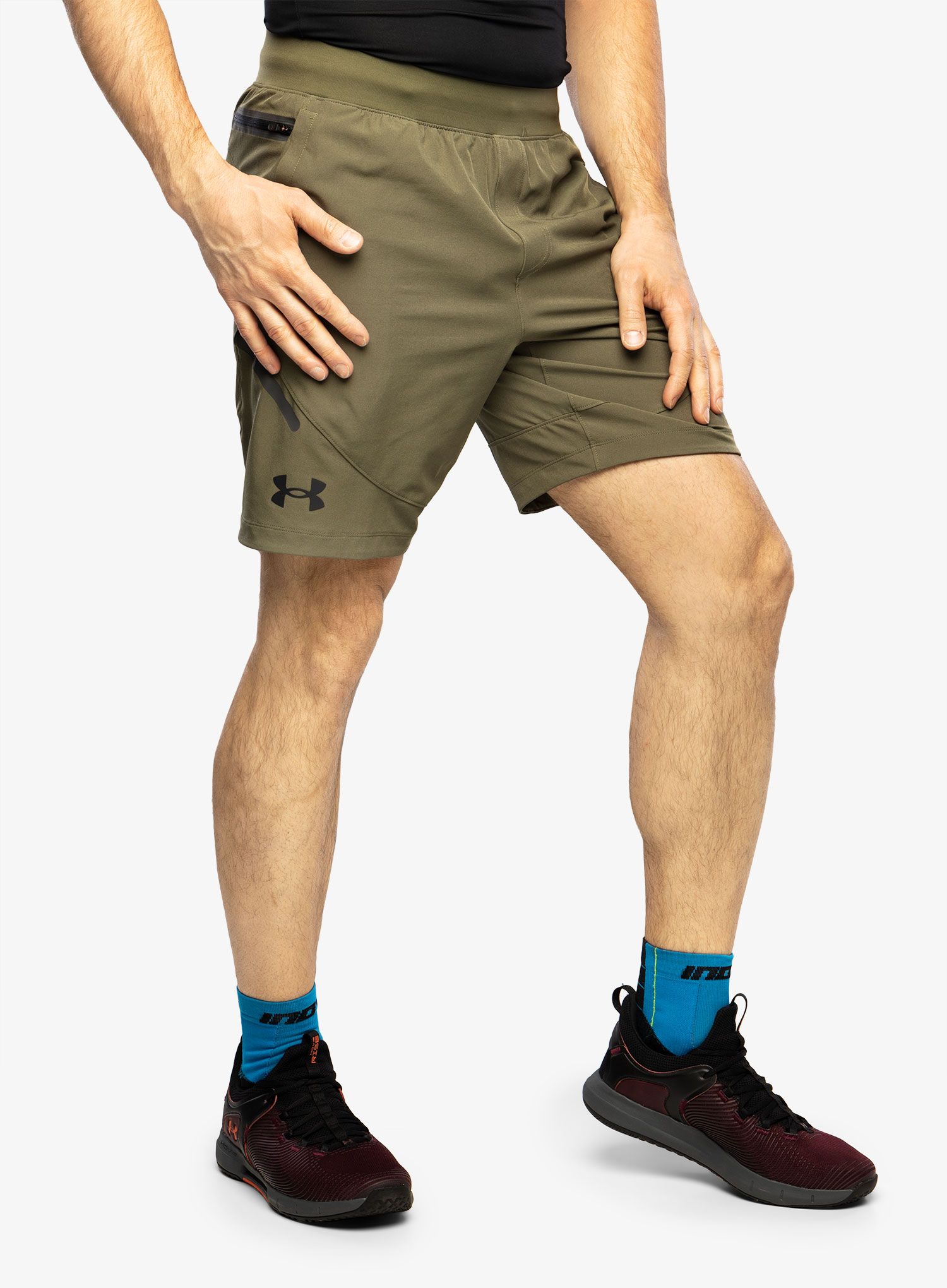 Pánské kraťasy Under Armour Unstoppable Shorts - marine OD green/black