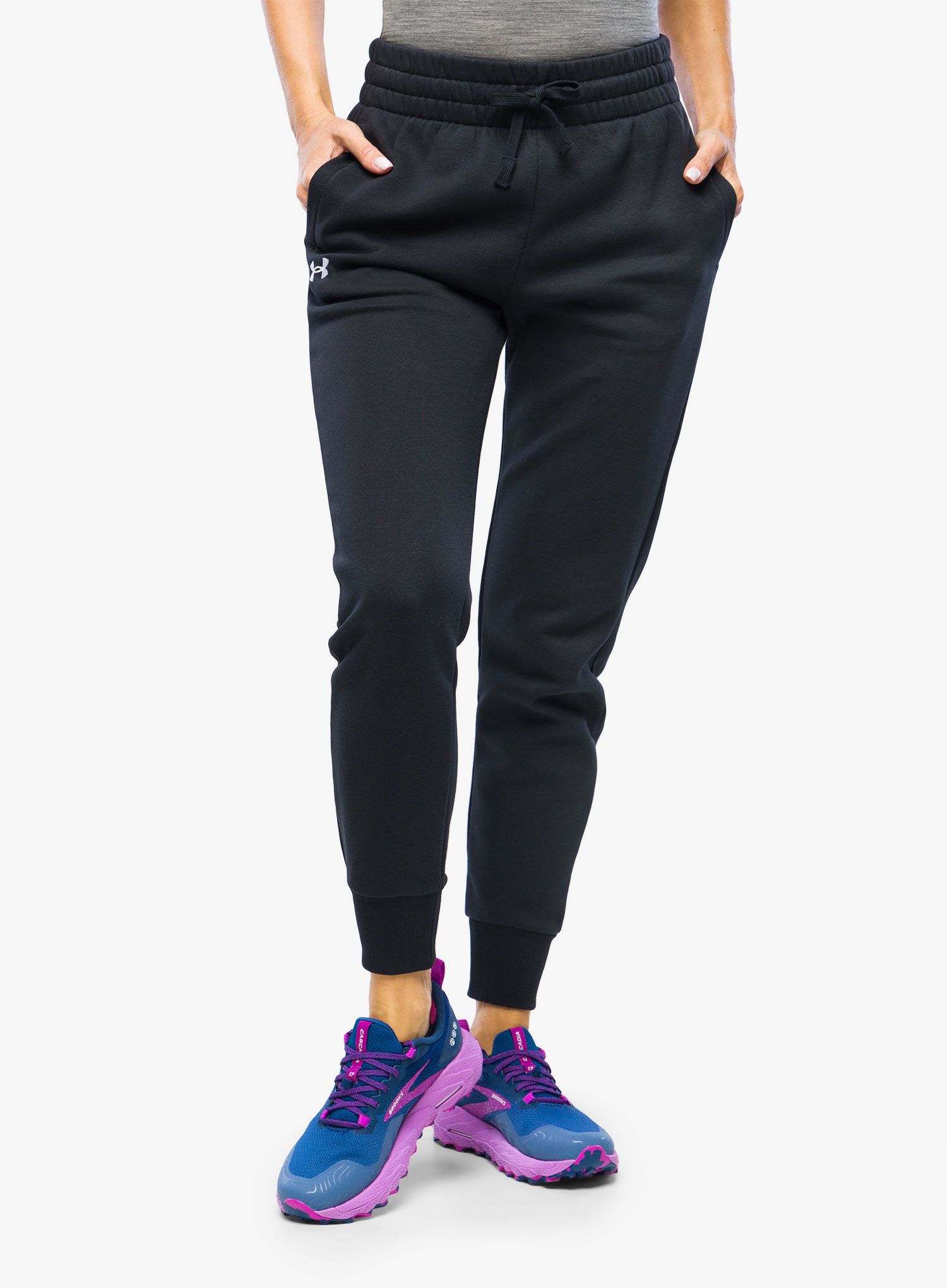 Kalhoty dámské Under Armour Rival Fleece Joggers - black/white