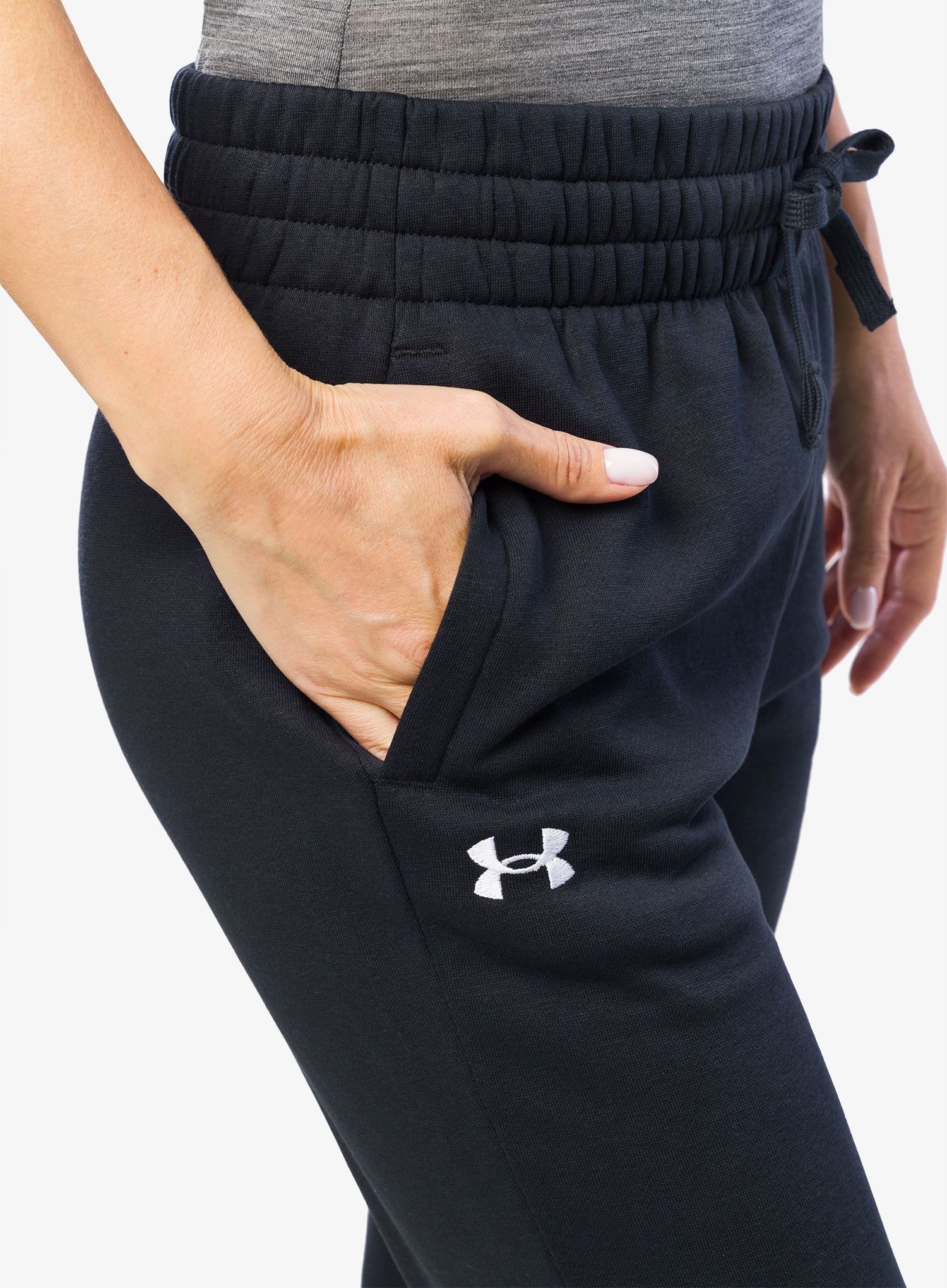 Kalhoty dámské Under Armour Rival Fleece Joggers - black/white