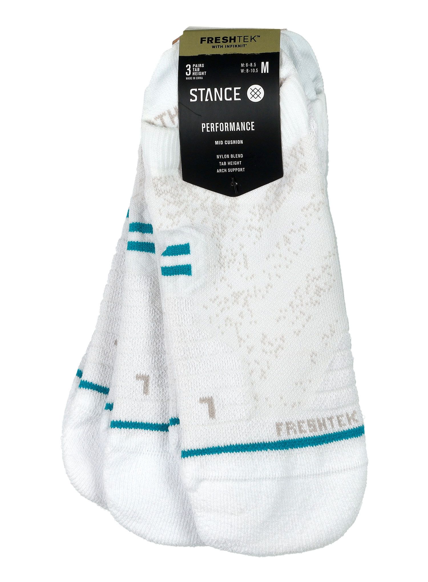 Ponožky na běhání Stance Athletic Tab 3 Pack - white