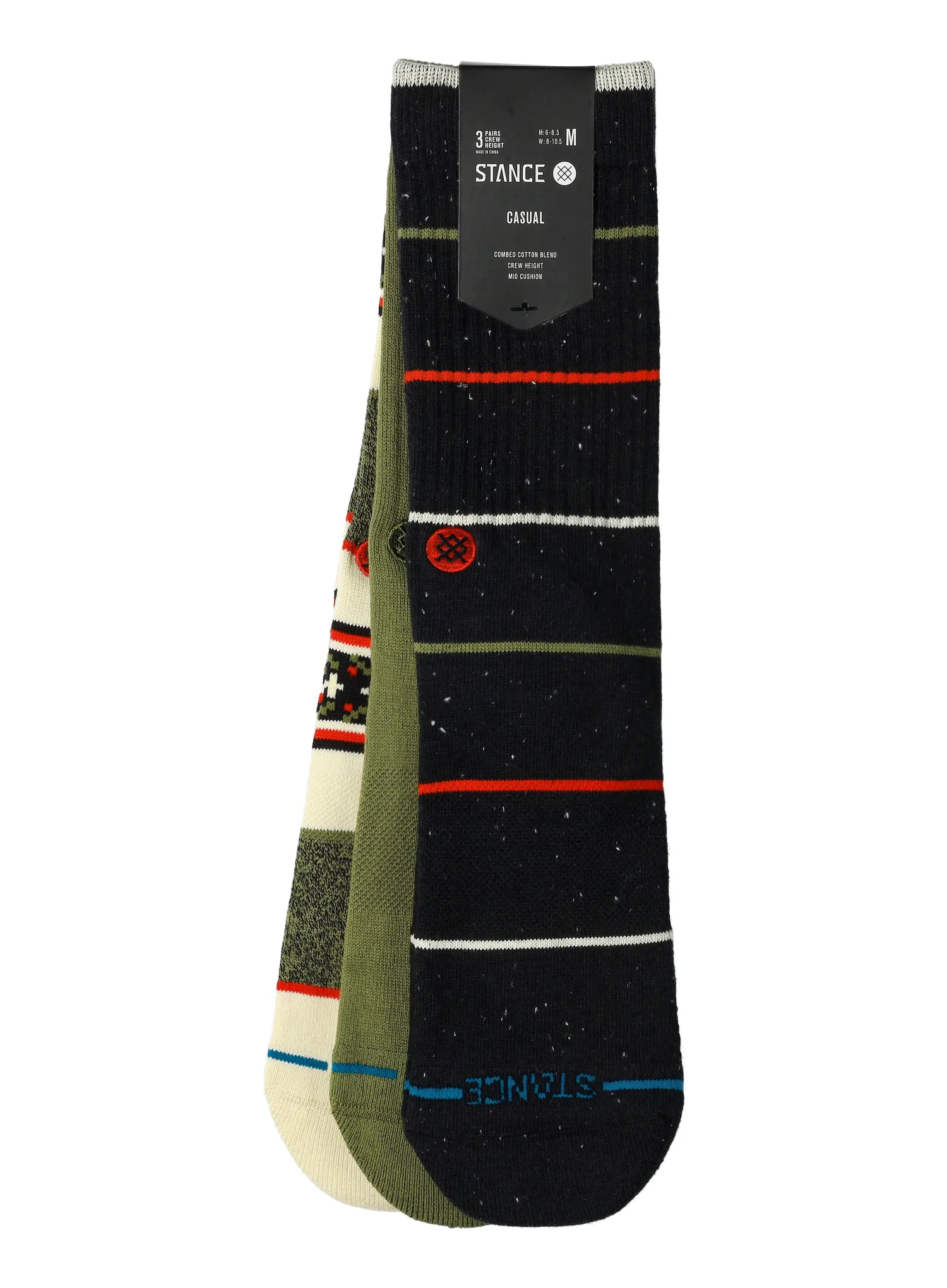 Ponožky Stance Greetings Crew 3-Pack - black