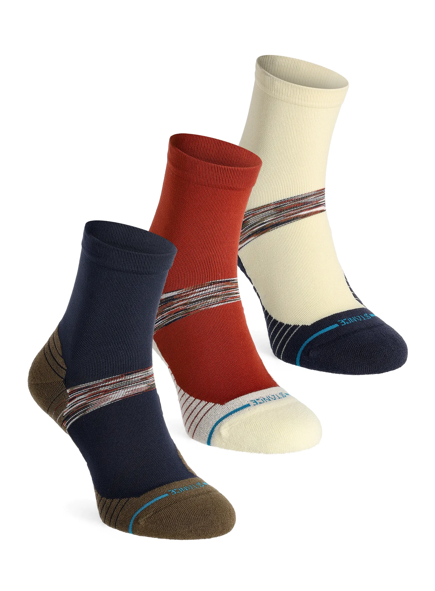 Ponožky na běhání Stance Riveen Light Qtr 3-Pack - rust