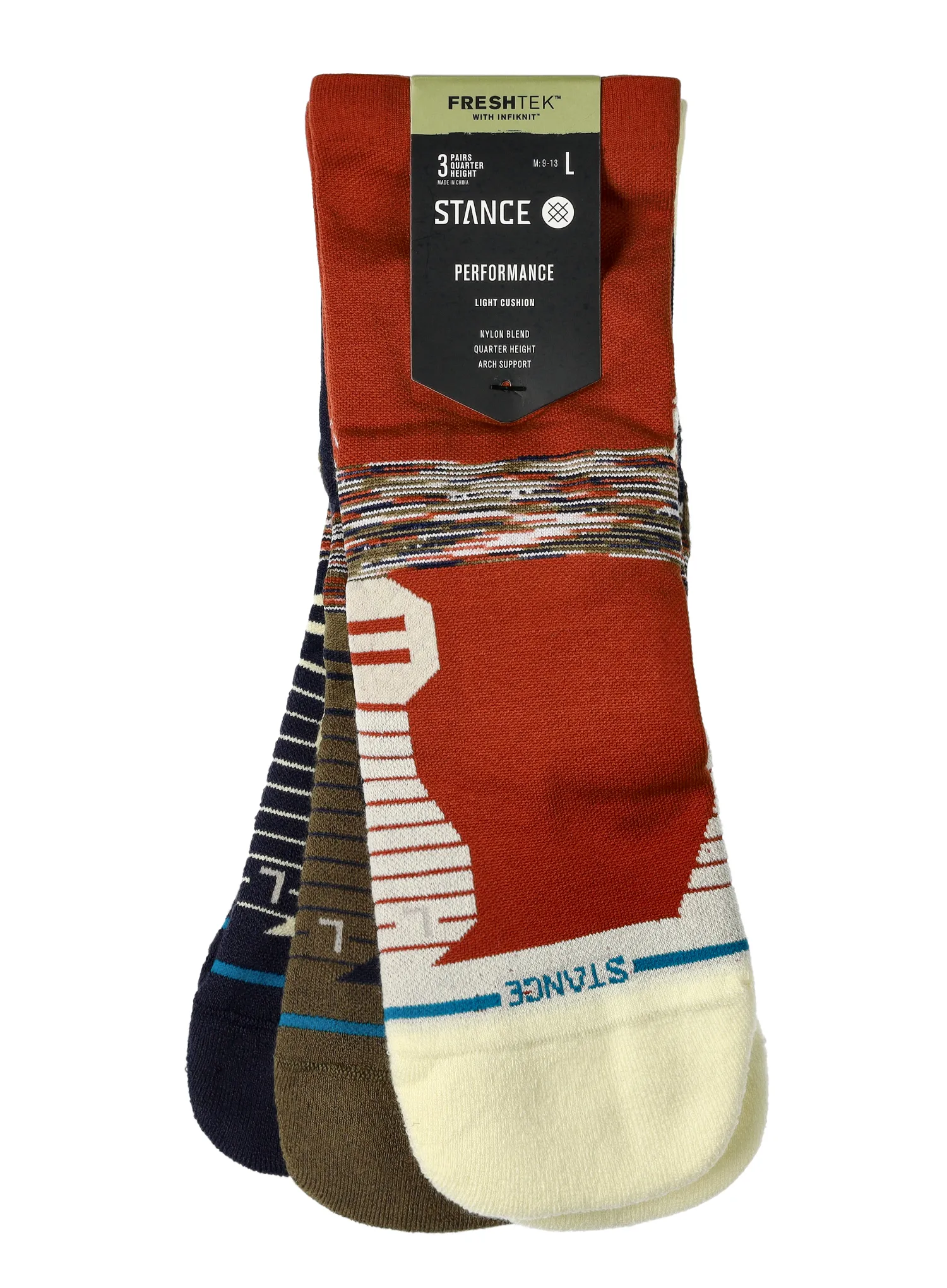 Ponožky na běhání Stance Riveen Light Qtr 3-Pack - rust