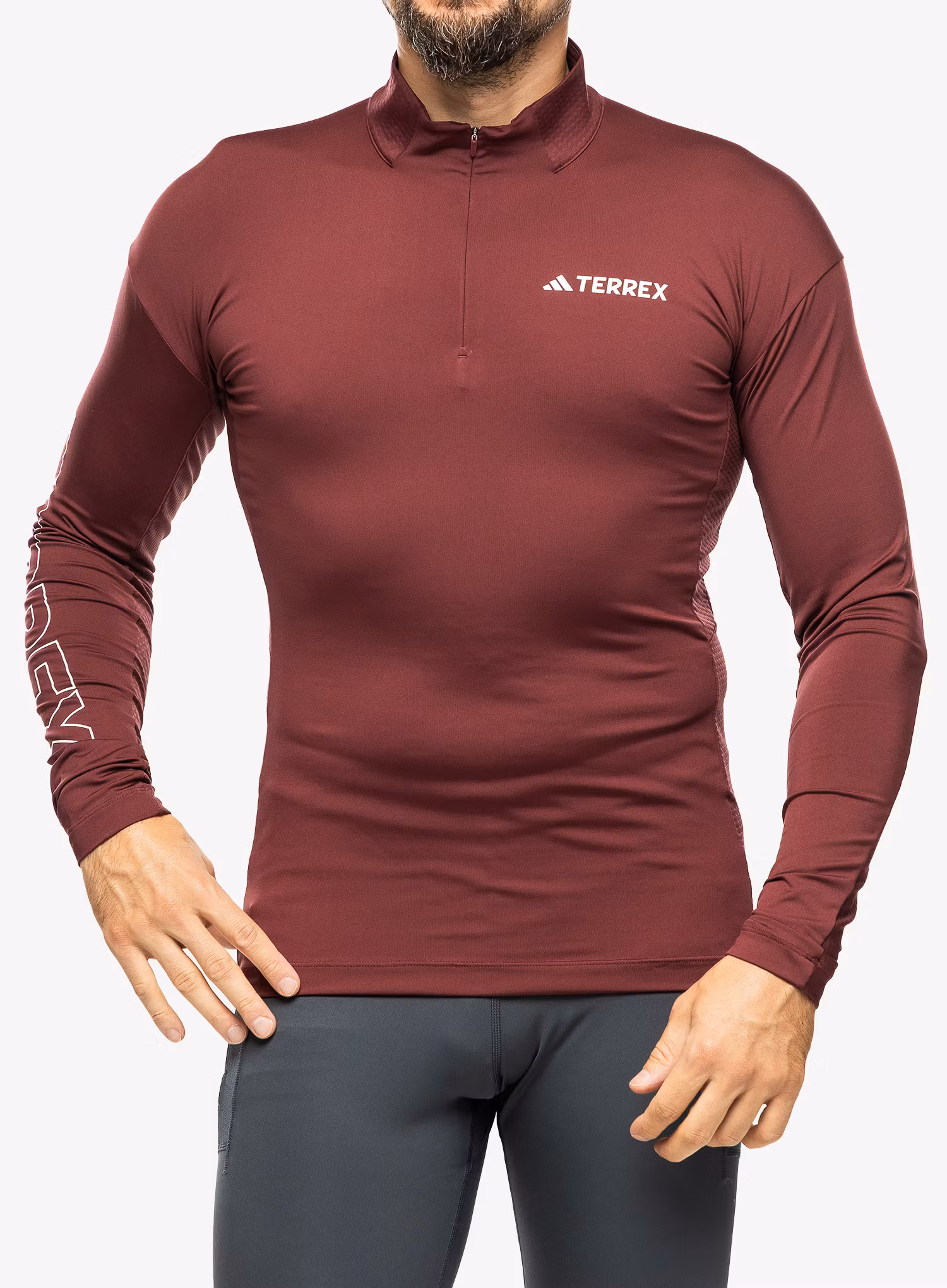 Pánská mikina adidas TERREX Xperior Longsleeve - shadow red