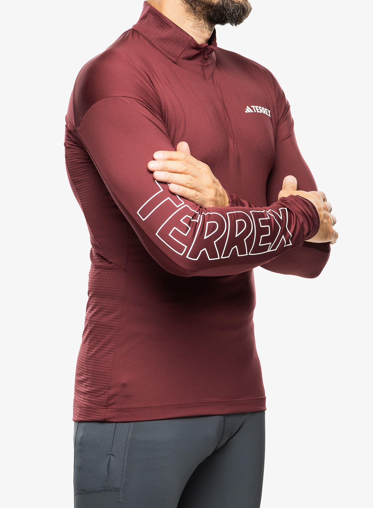 Pánská mikina adidas TERREX Xperior Longsleeve - shadow red