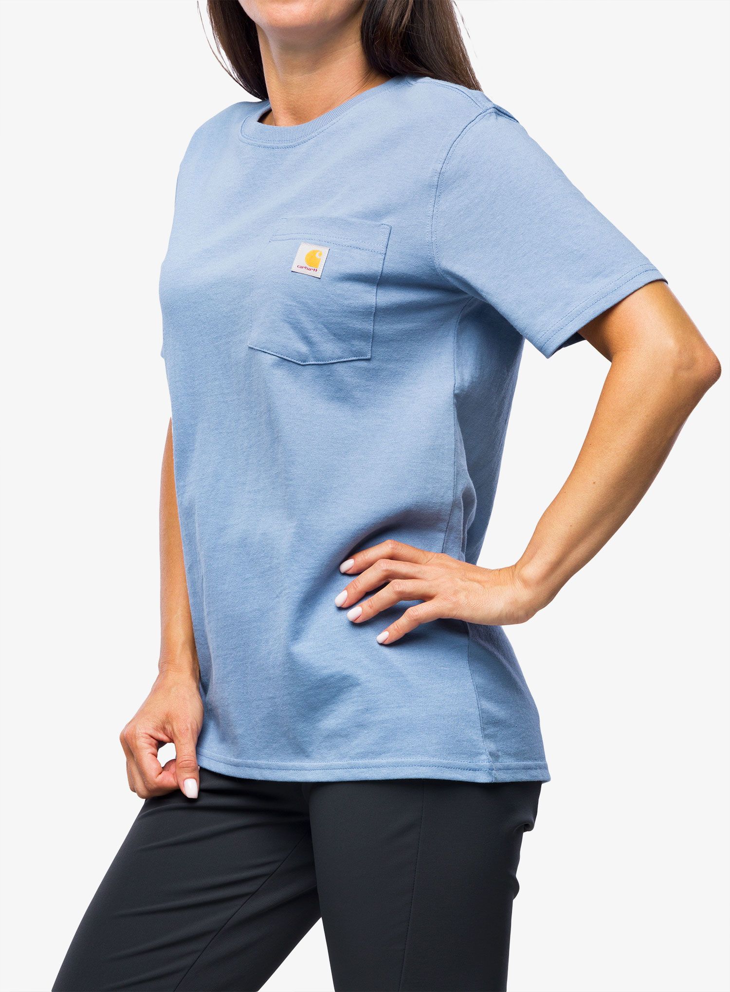 Bavlněné tričko dámské Carhartt Workwear Pocket S/S T-Shirt - skystone