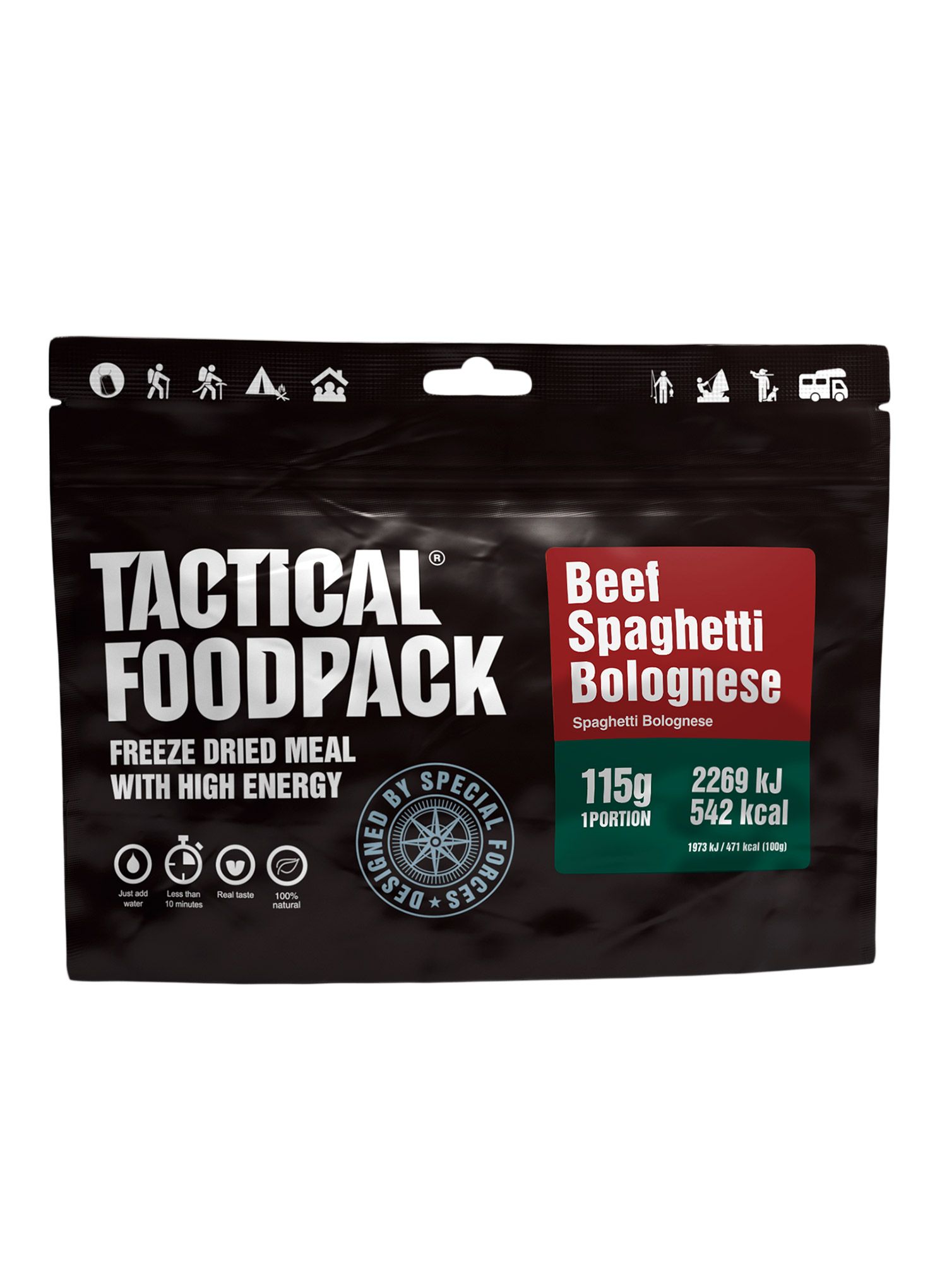 Lyofilizát Tactical Foodpack Boloňské špagety s hovězím masem 415 g