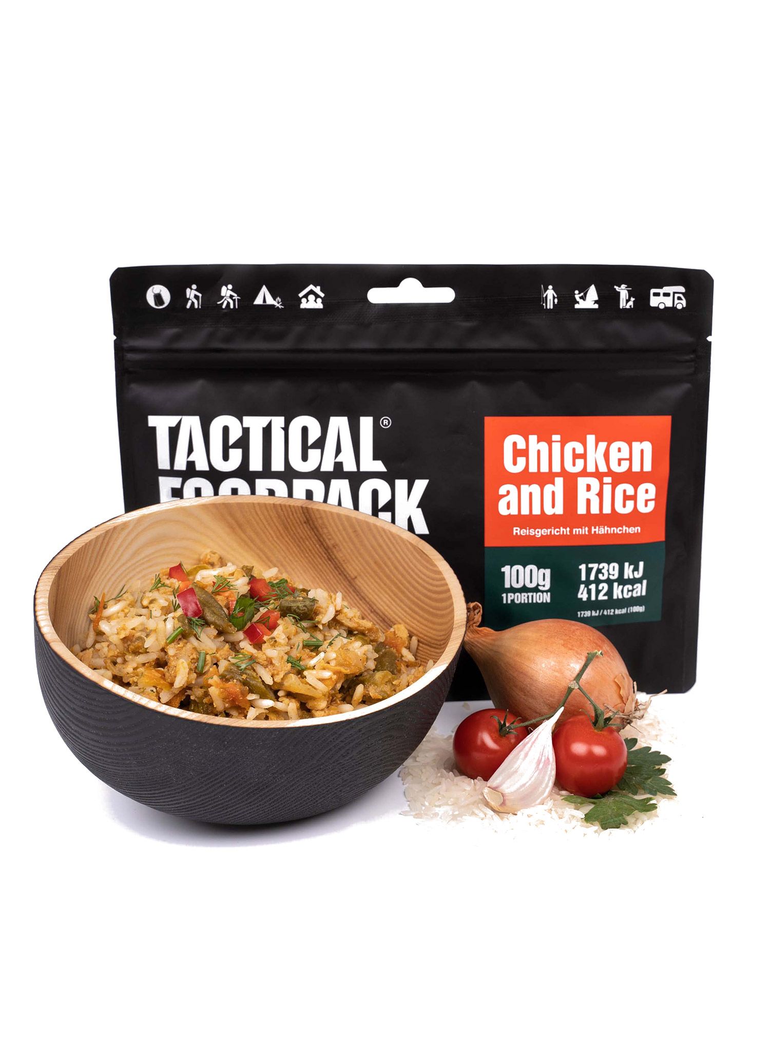 Lyofilizát Tactical Foodpack Kuře s rýží 400 g