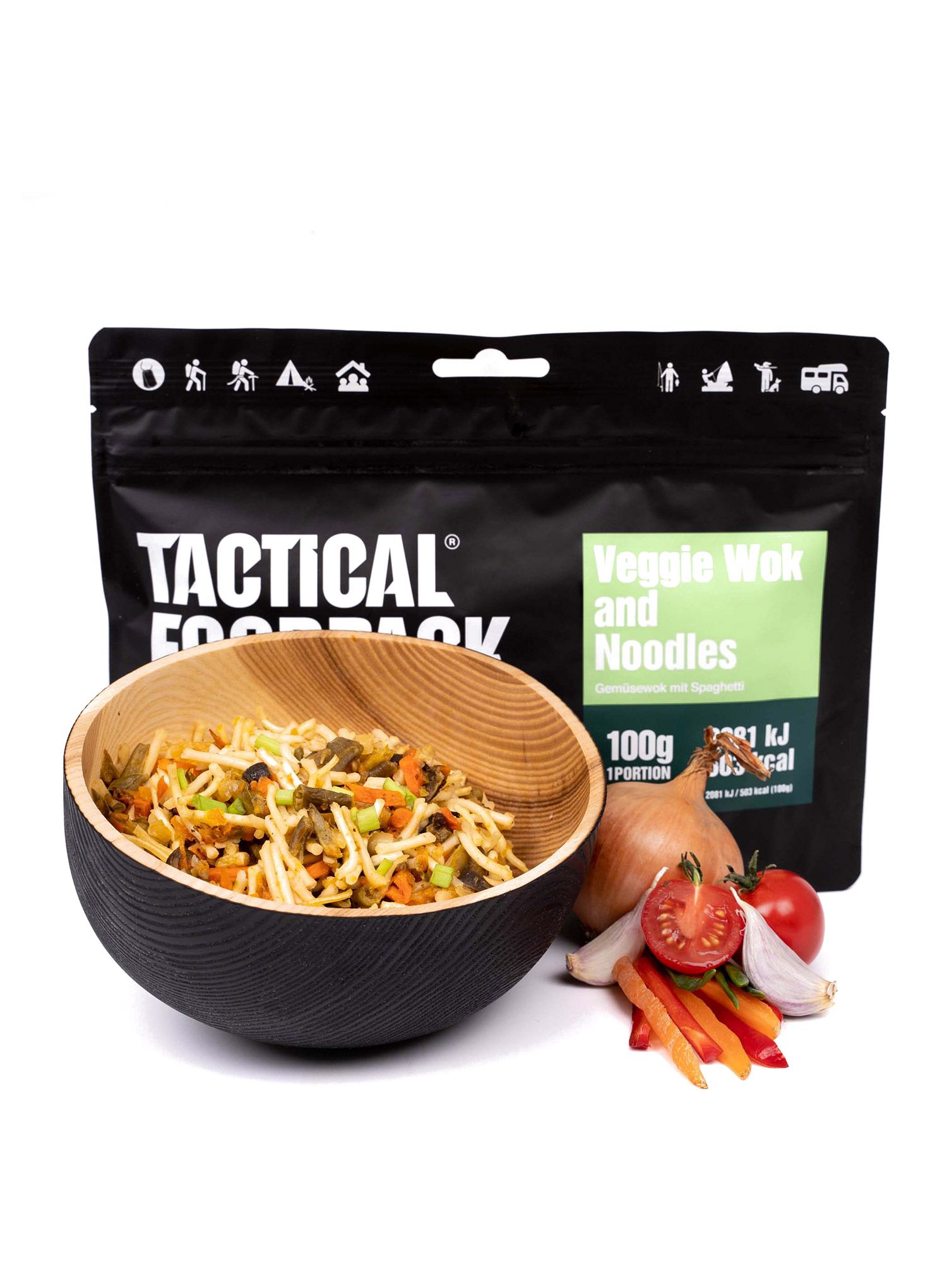 Lyofilizát Tactical Foodpack Těstoviny se zeleninou na woku 400 g