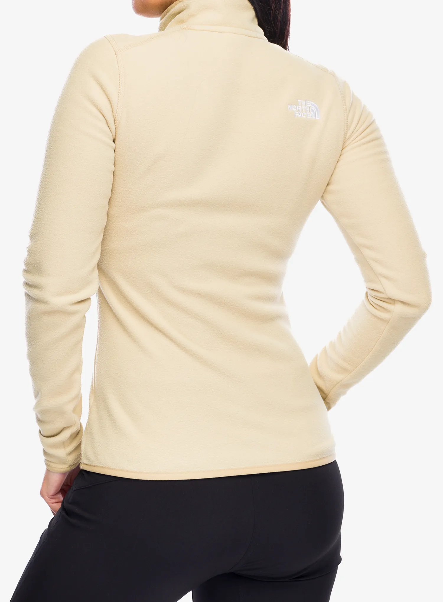 Fleece mikina dámská The North Face 100 Glacier 1/4 Zip - khaki stone