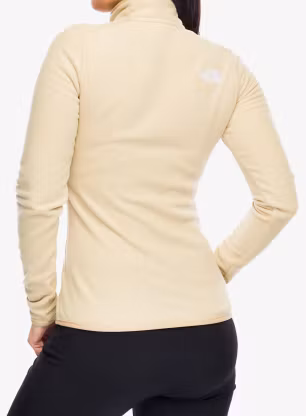 Fleece mikina dámská The North Face 100 Glacier 1/4 Zip - khaki stone