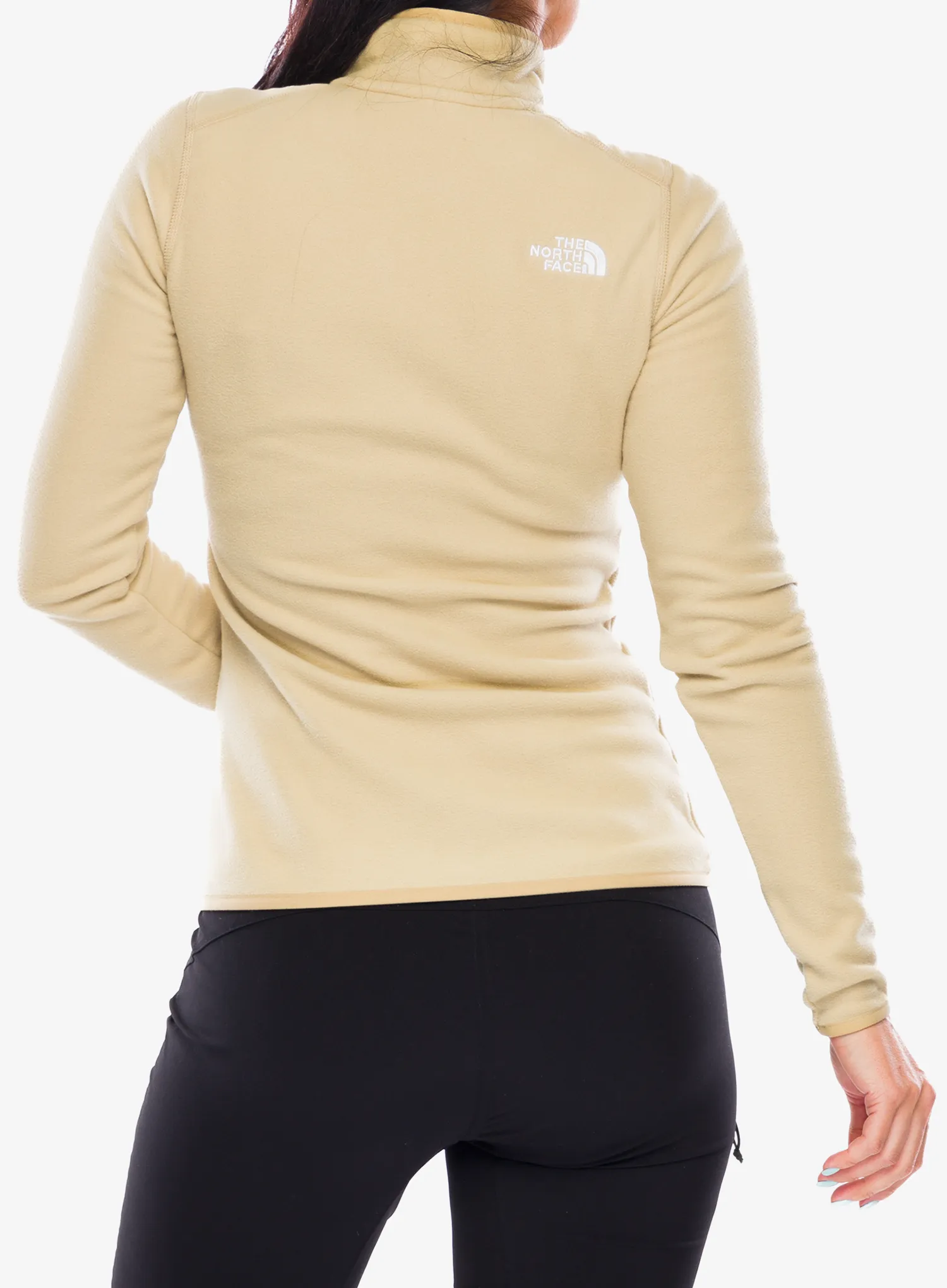 Fleece mikina dámská The North Face 100 Glacier 1/4 Zip - khaki stone