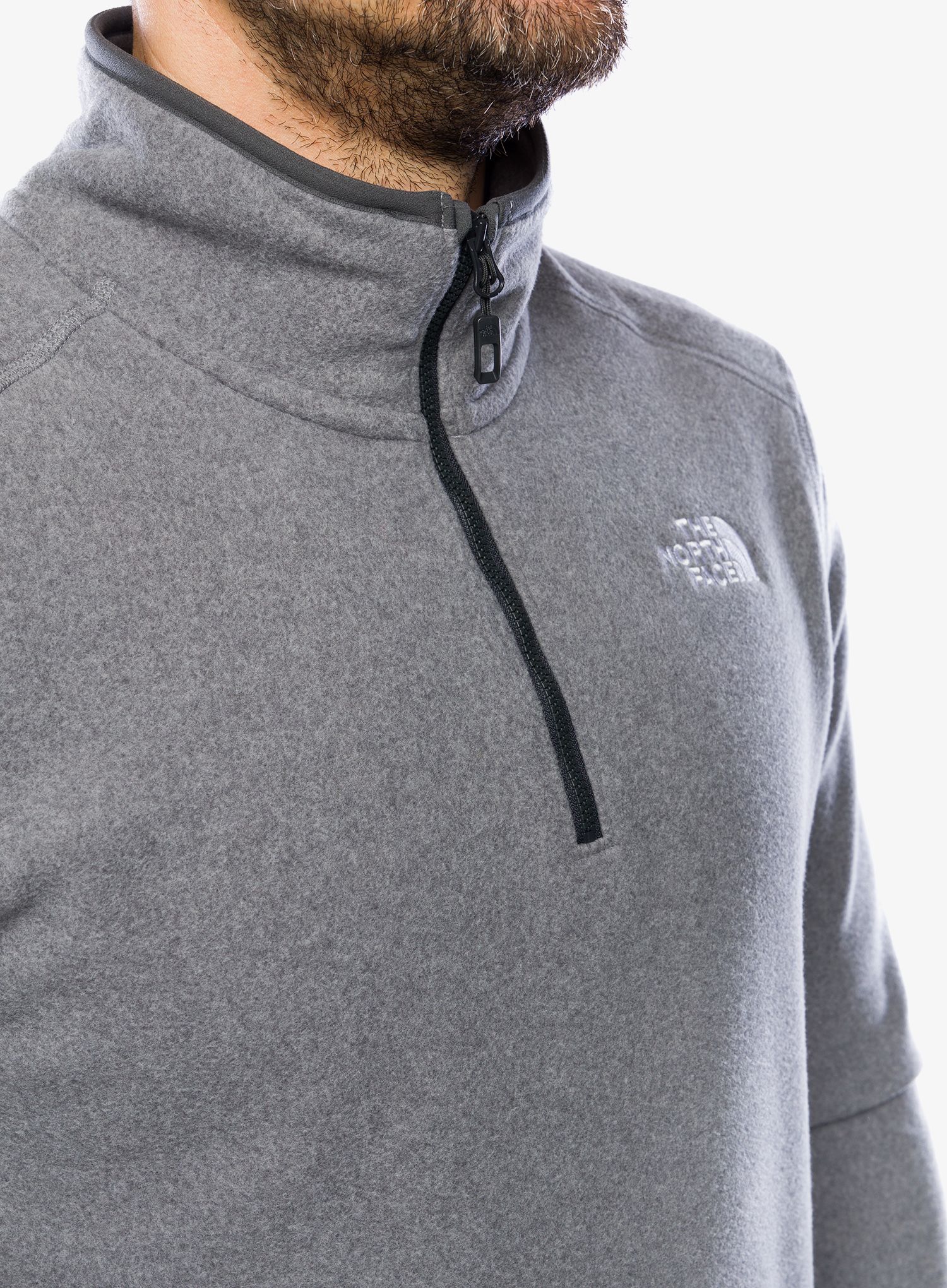 Fleece mikina The North Face 100 Glacier 1/4 Zip - medium grey