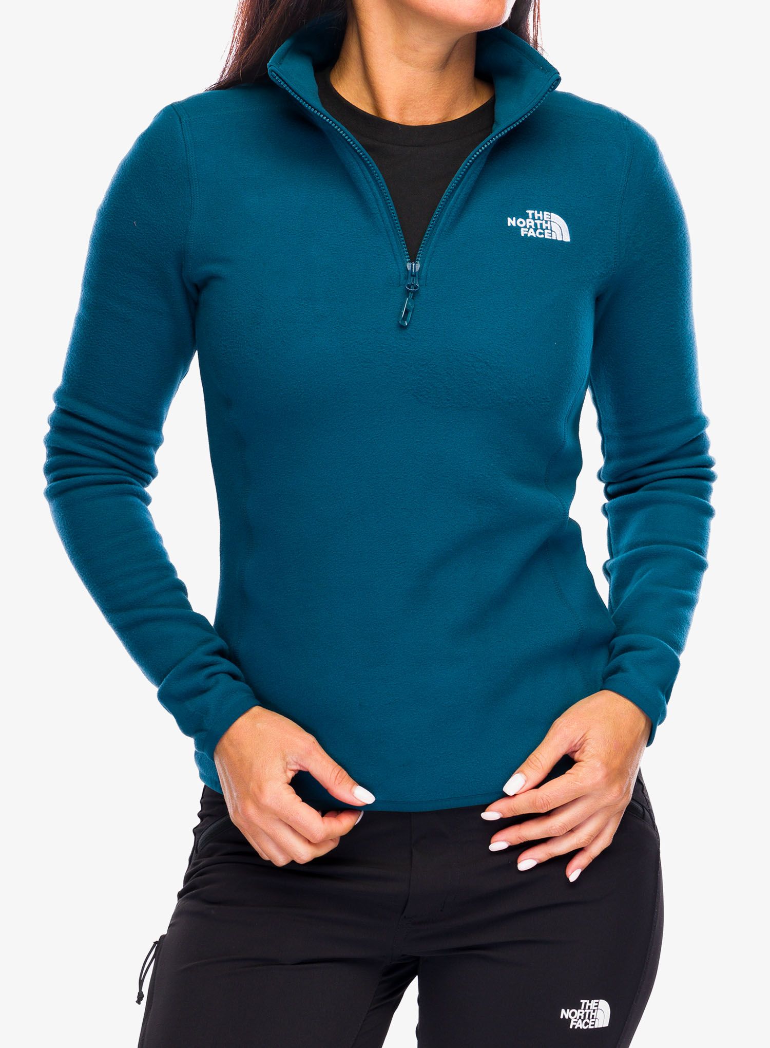 Fleece mikina dámská The North Face 100 Glacier 1/4 Zip - midnight petrol