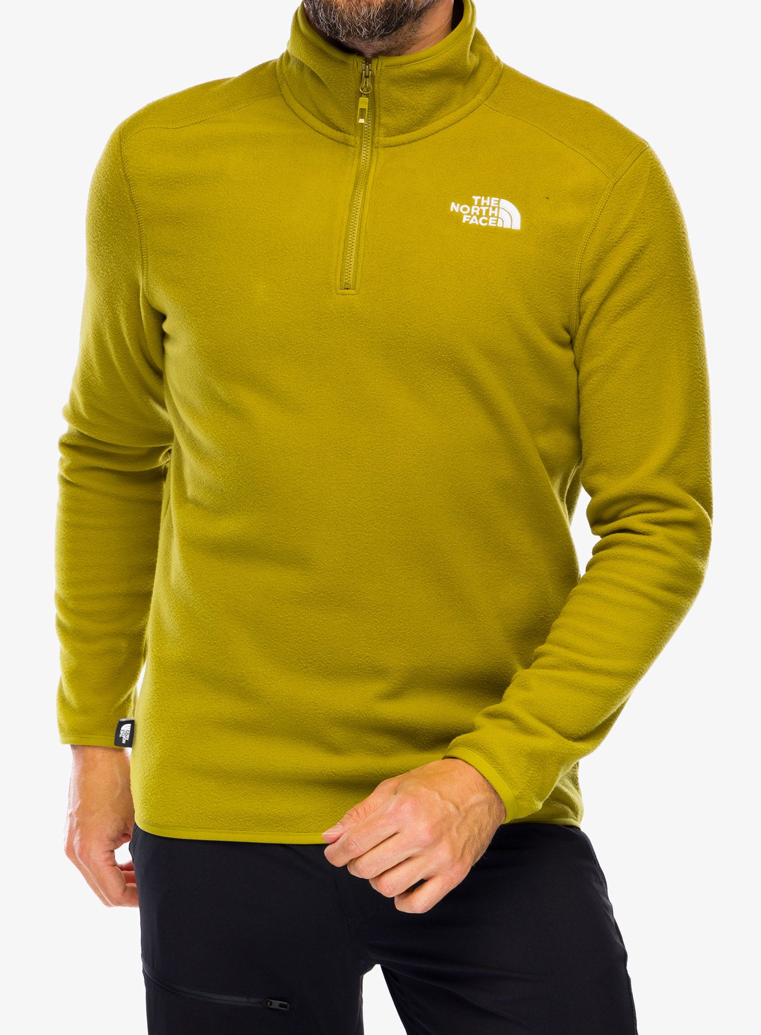 Fleece mikina The North Face 100 Glacier 1/4 Zip - sulphur moss